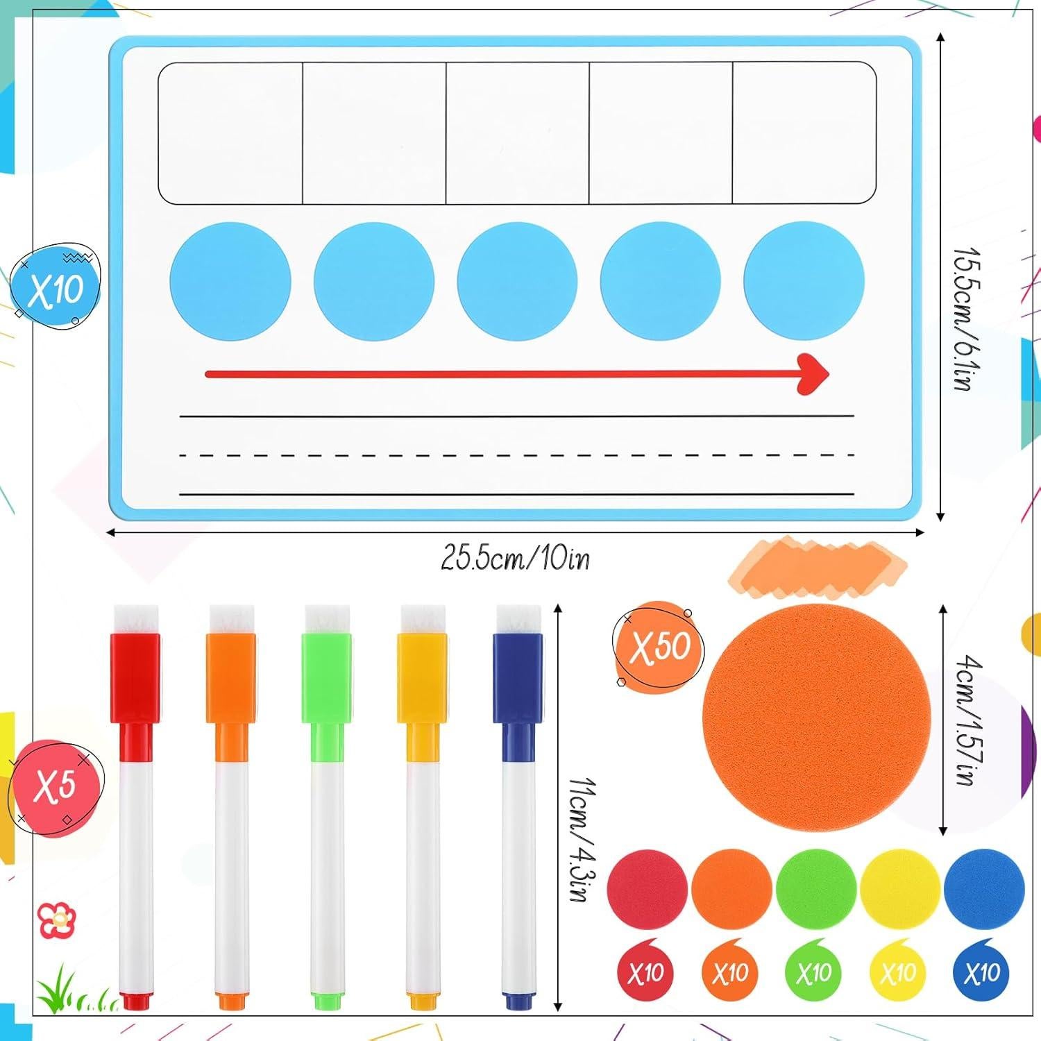 Juego de Conciencia Fonética Nezyo 10 Pcs Tableros Magnéticos