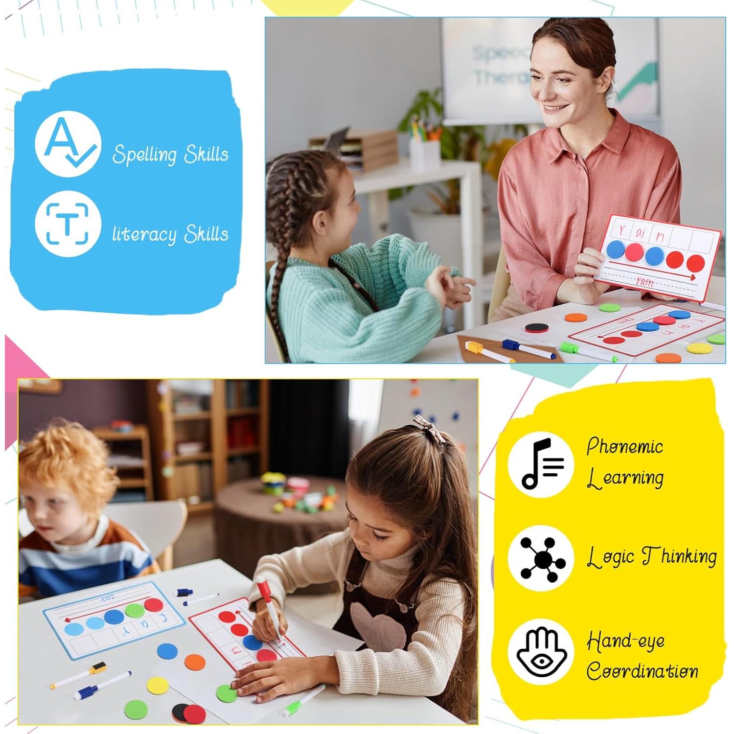 Juego de Conciencia Fonética Nezyo 10 Pcs Tableros Magnéticos