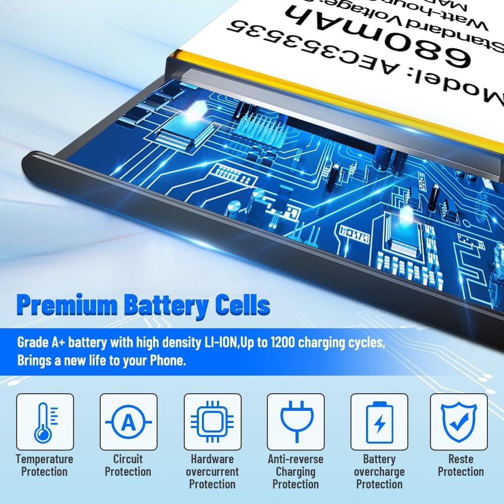 Batería de Reemplazo AEC353535 680mAh Li-Polímero para Beats