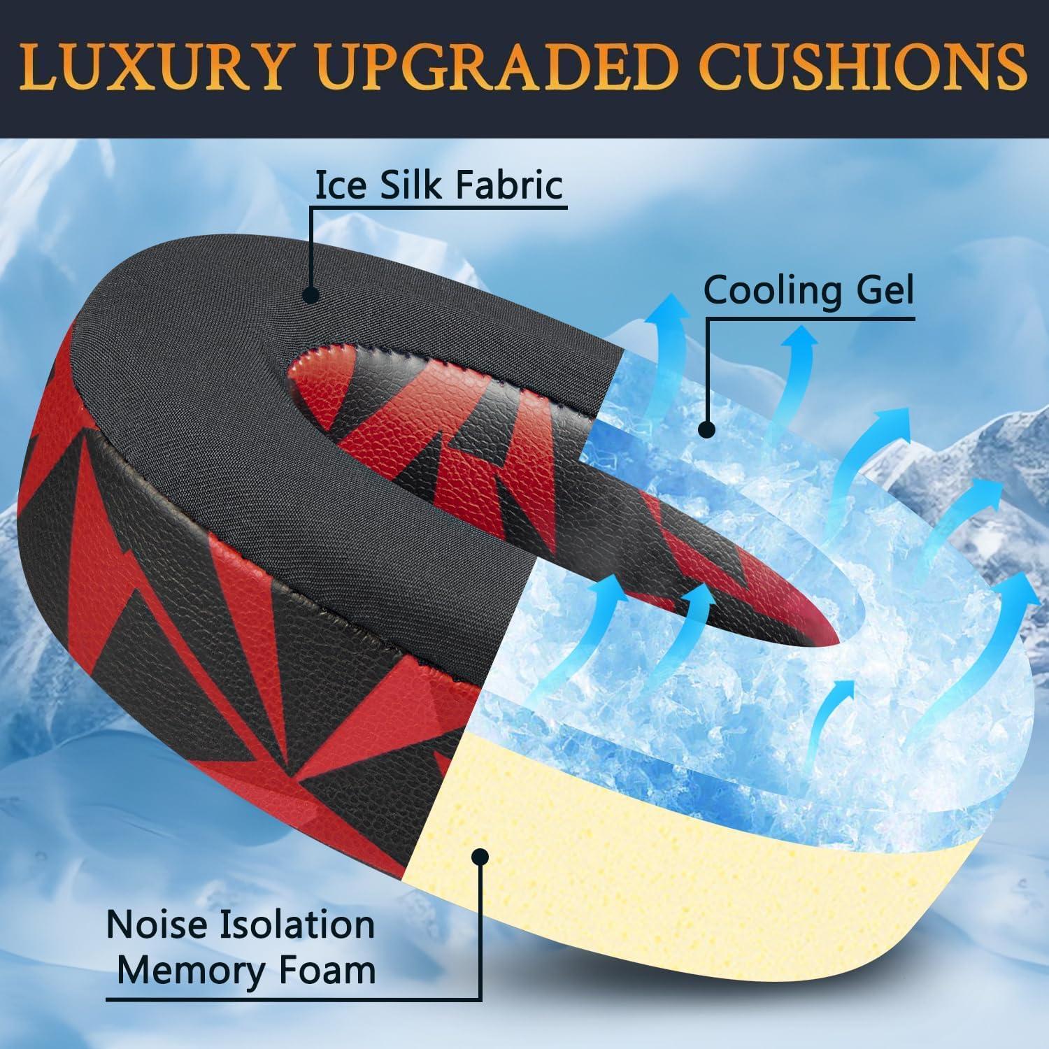 Almohadillas de Gel Refrigerante SOULWIT para Auriculares Beats Studio Pro - Tormenta Roja