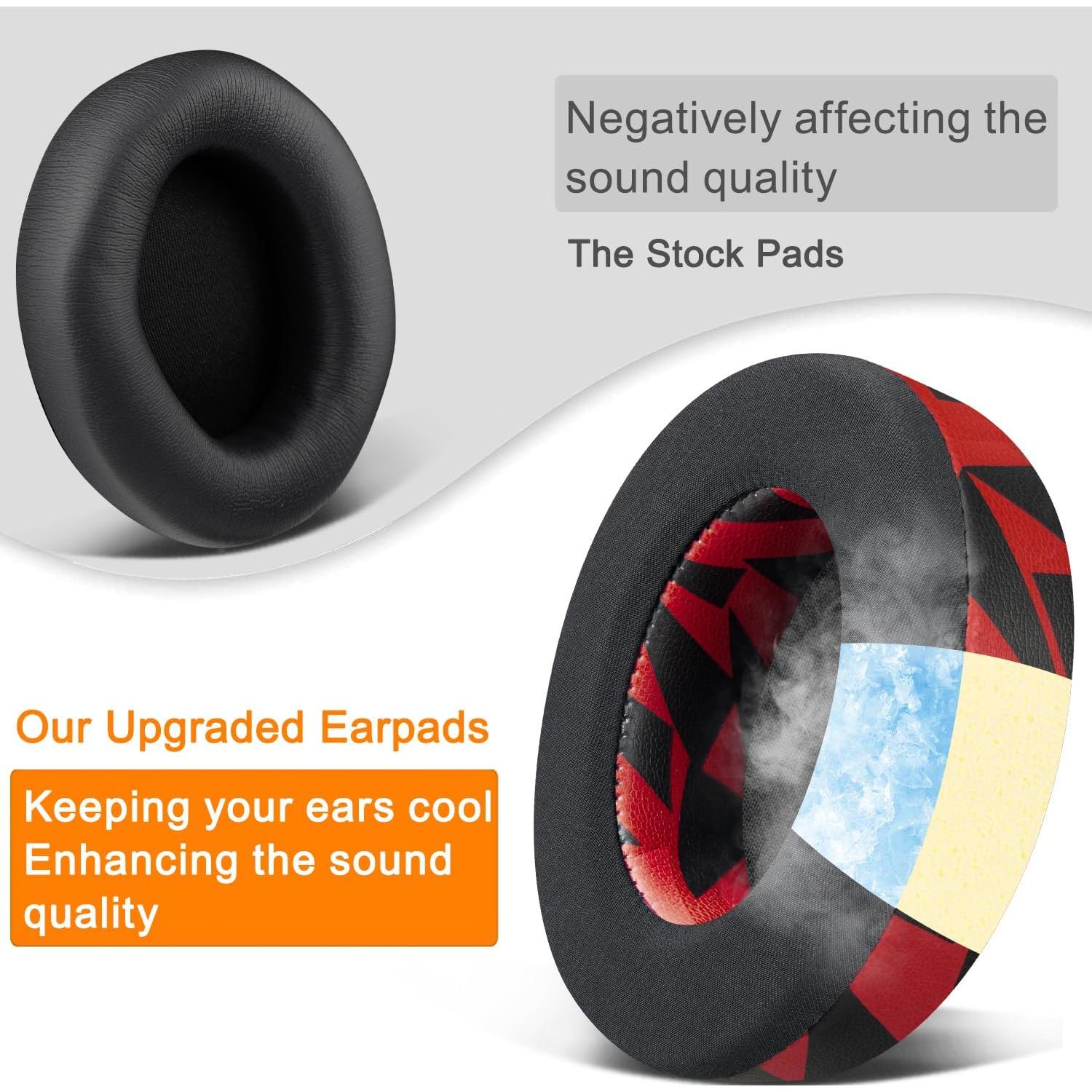 Almohadillas de Gel Refrigerante SOULWIT para Auriculares Beats Studio Pro - Tormenta Roja