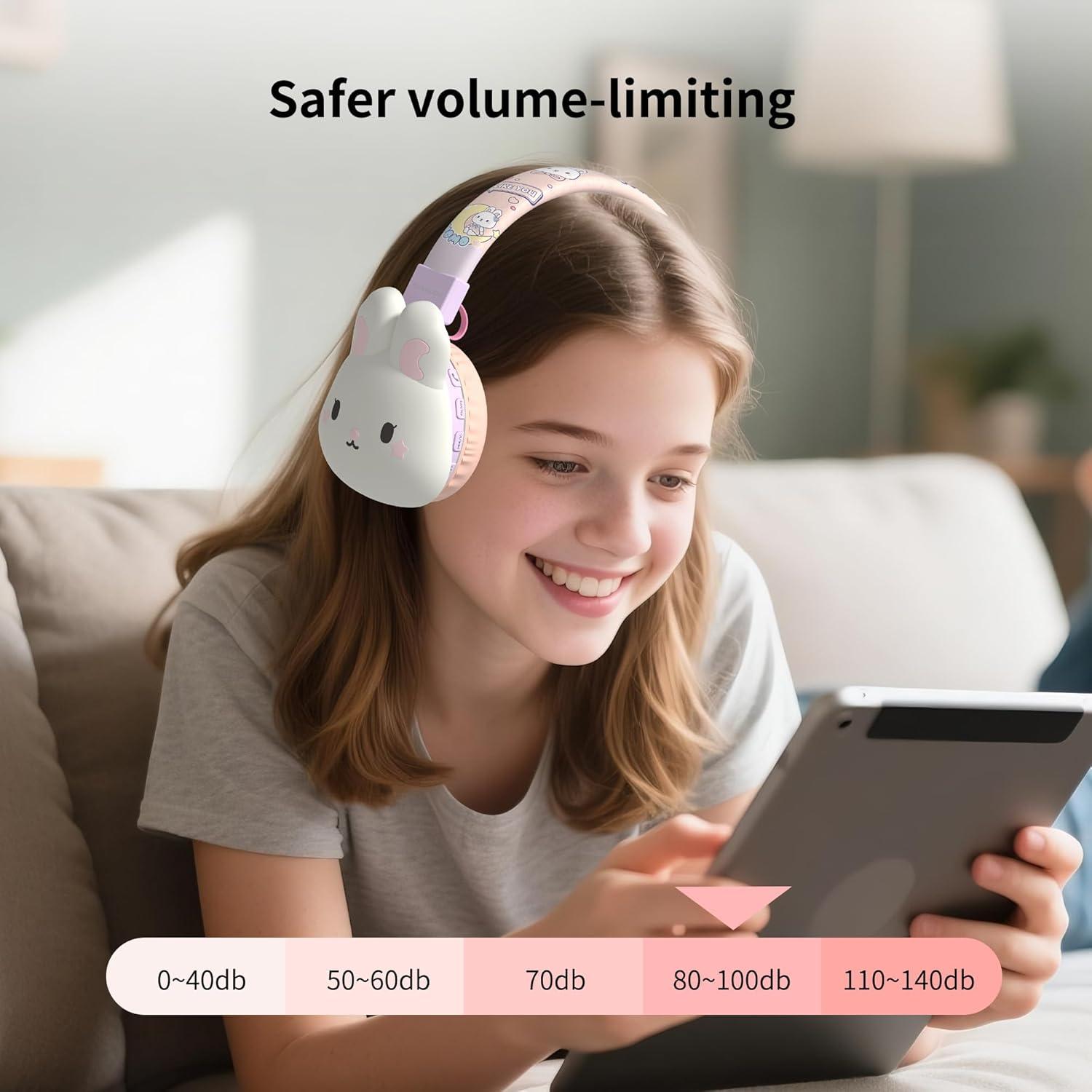 Auriculares Inalámbricos y Con Cable YLFASHION Conejo Púrpura