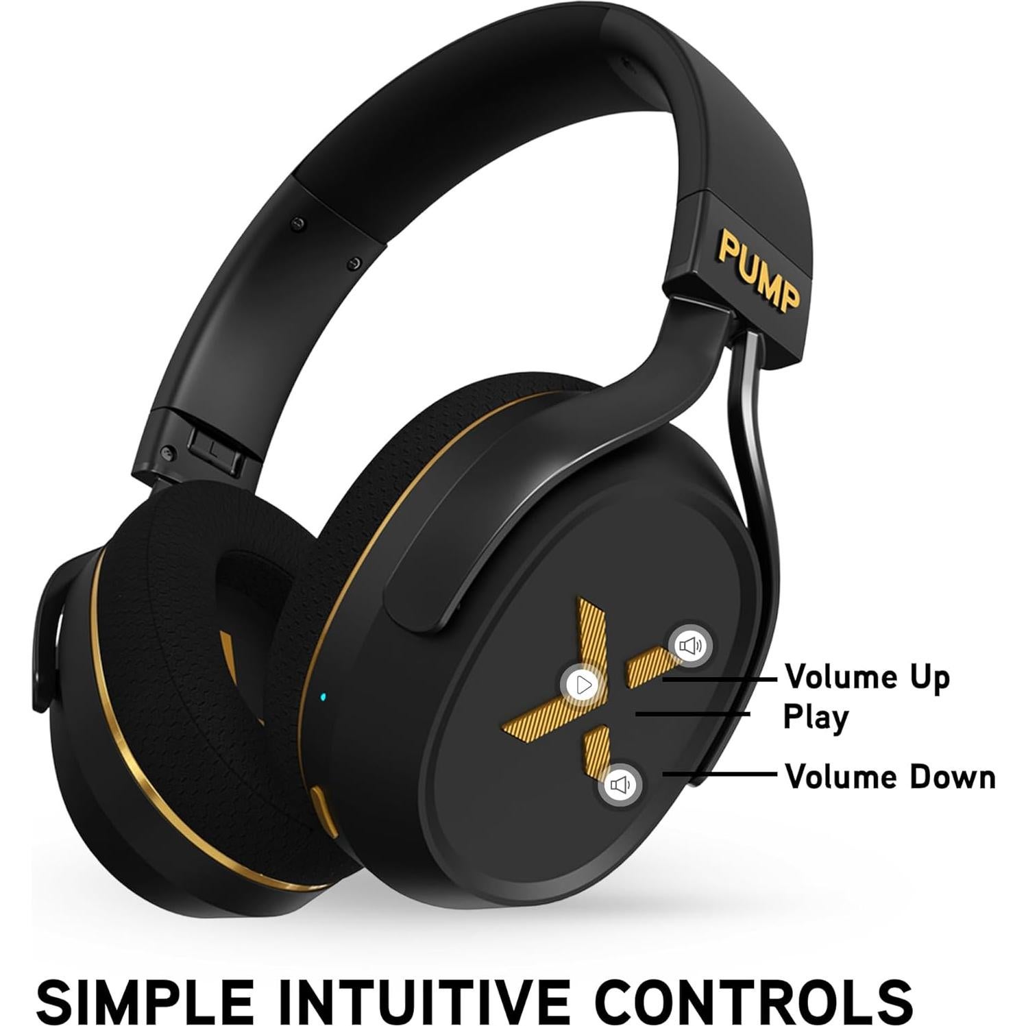 Auriculares Inalámbricos BlueAnt Pump X - ANC, 58h, Negro/Dorado