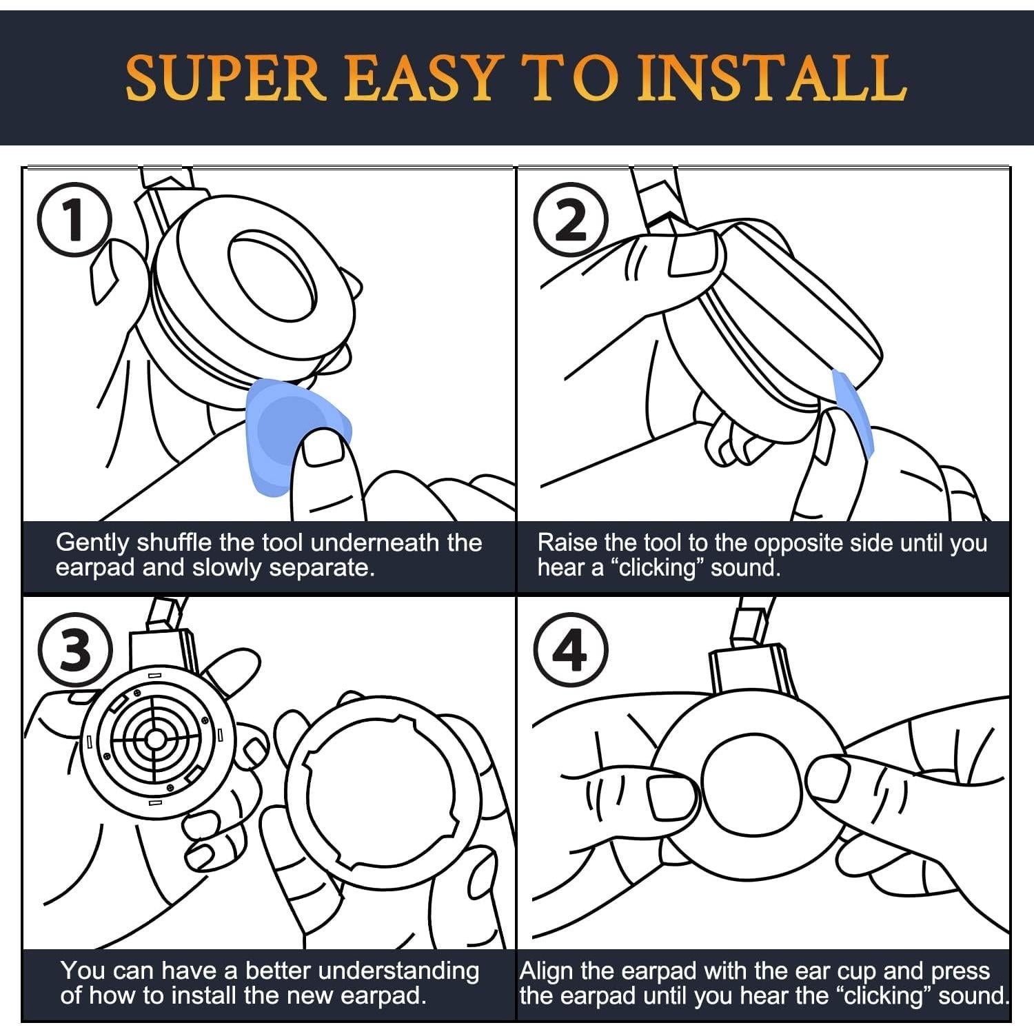 Almohadillas de Repuesto SOULWIT para JBL Live 400BT - Gris