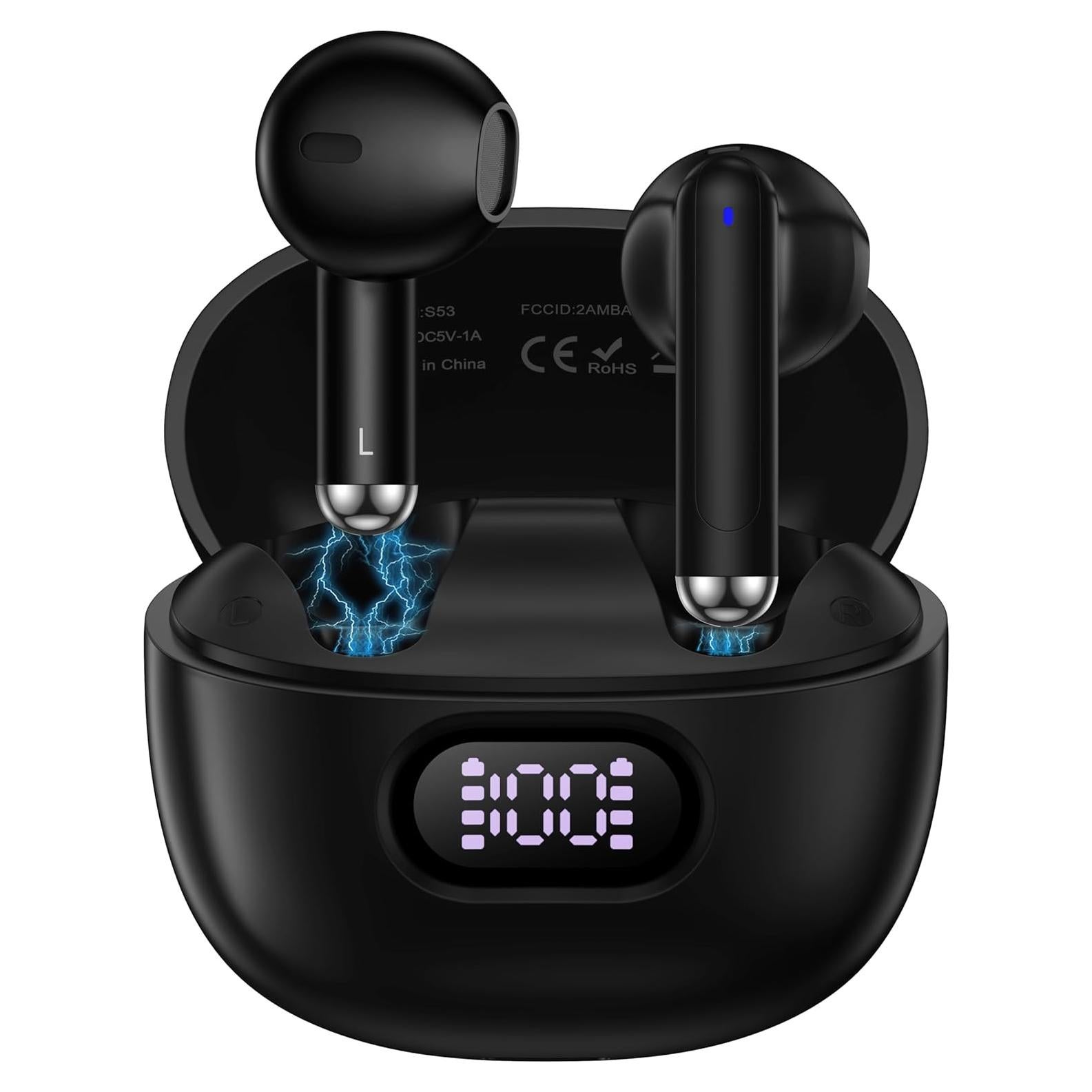 Auriculares Inalámbricos Bluetooth S53 con Estuche Carga LED IPX7