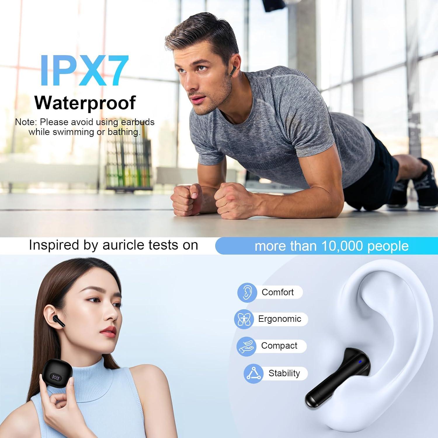 Auriculares Inalámbricos Bluetooth S53 con Estuche Carga LED IPX7