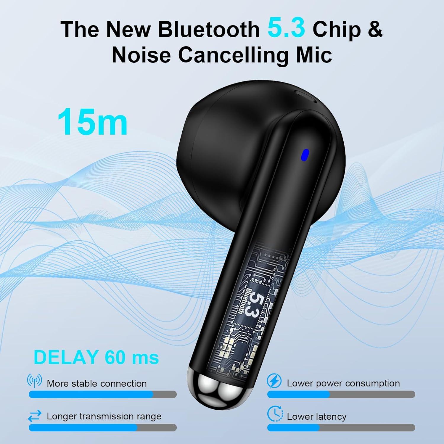 Auriculares Inalámbricos Bluetooth S53 con Estuche Carga LED IPX7