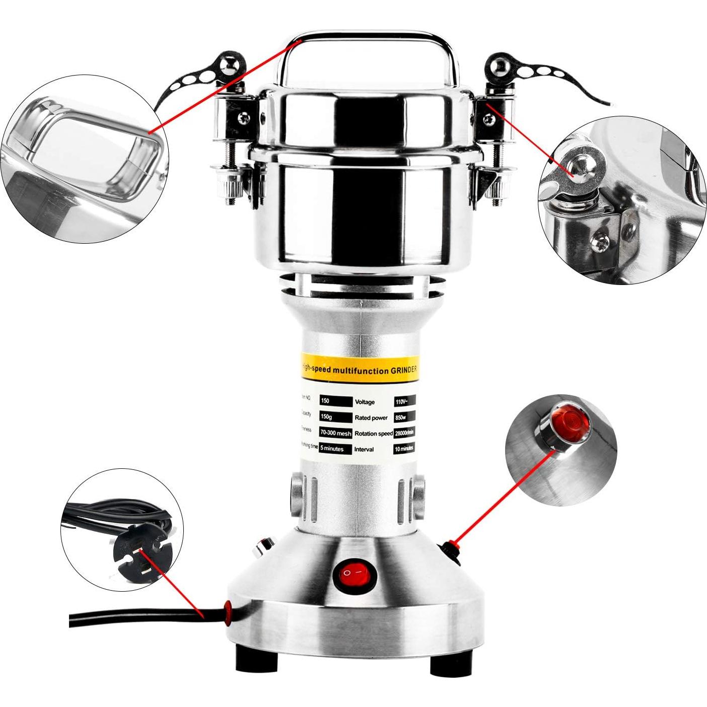 Molinillo Eléctrico de Granos DasMarine 150g 850W Acero Inoxidable