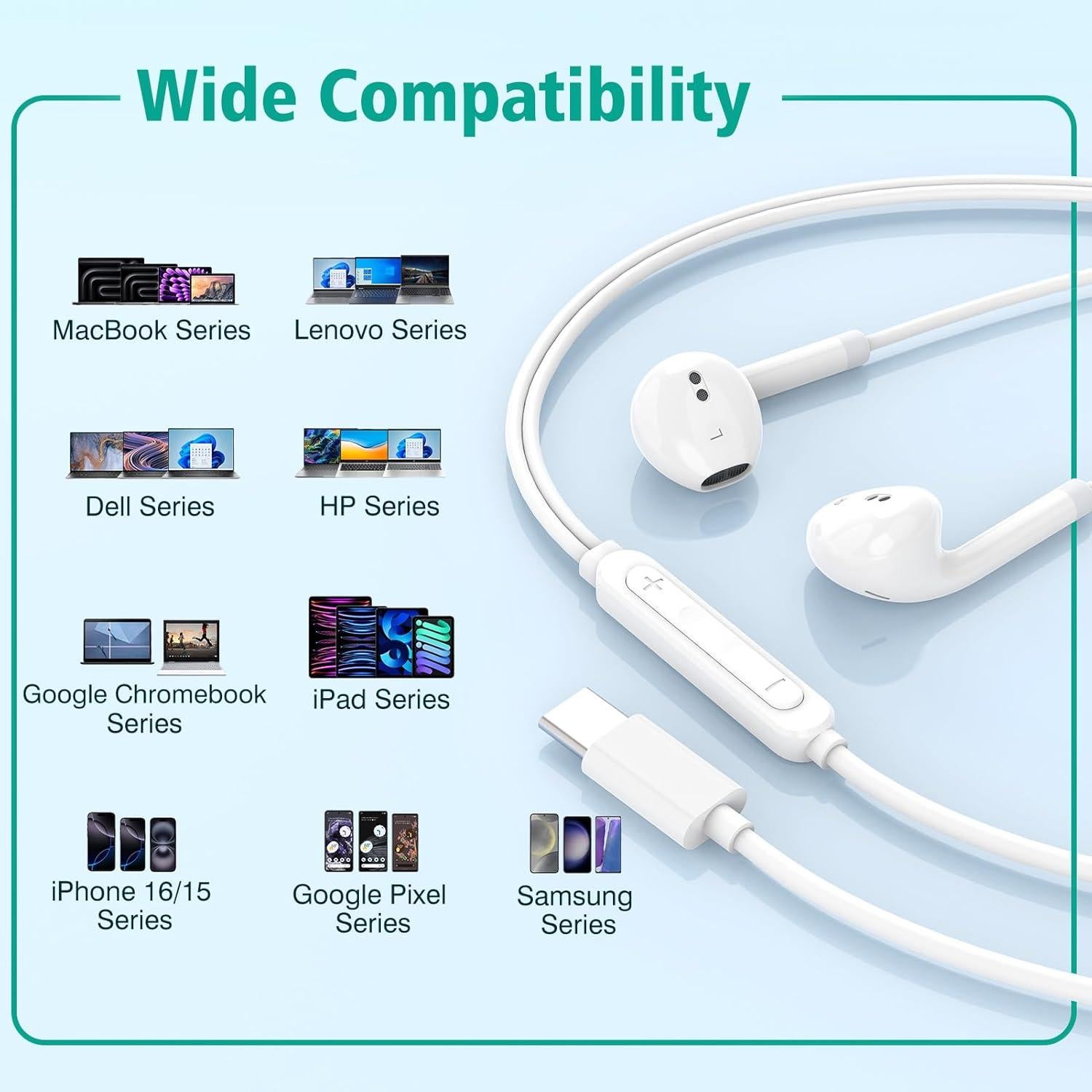 Auriculares USB C NC-R06 Dongguan - Micrófono y Control Volumen