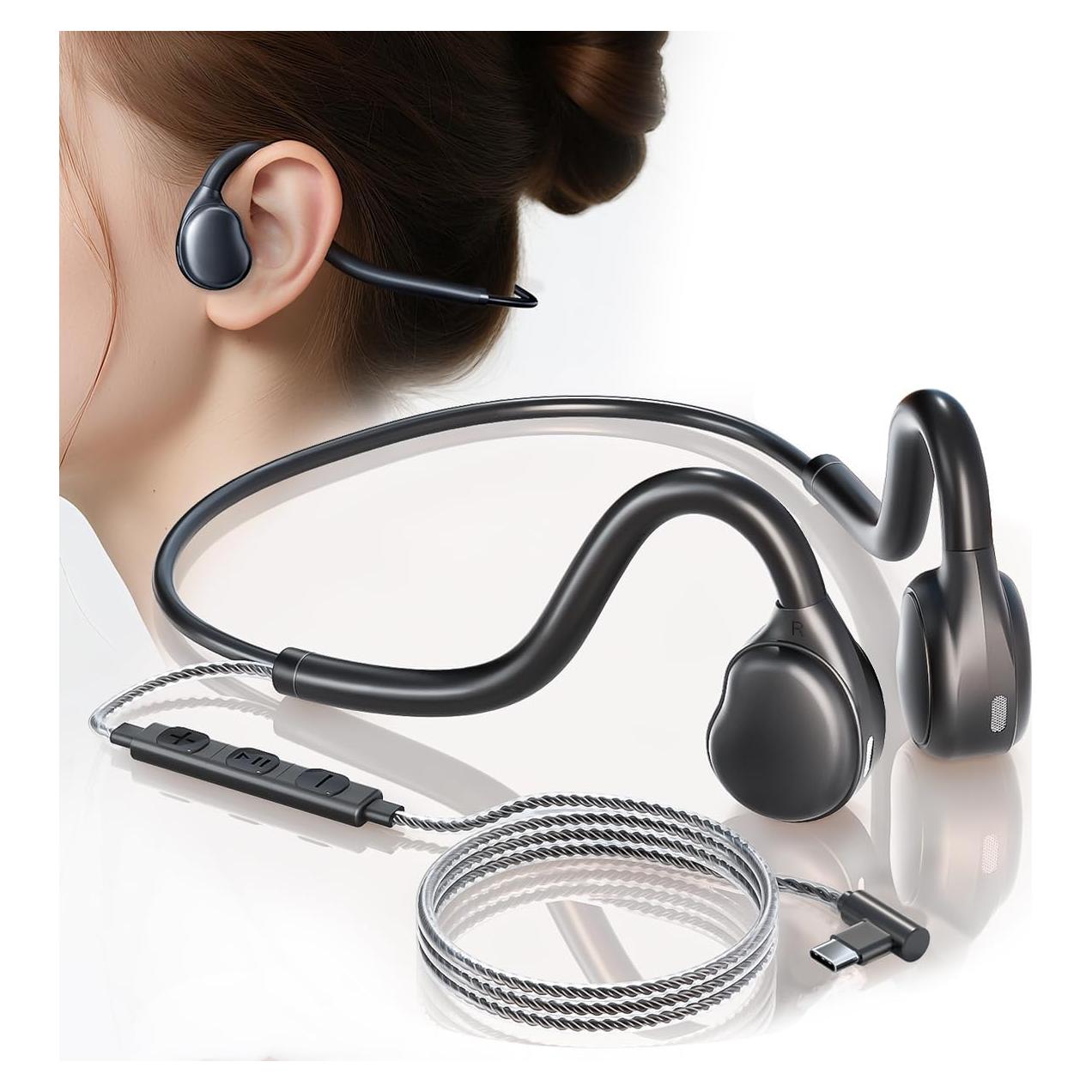 Auriculares con cable USB-C QOEKUEY H20 - Sonido Premium