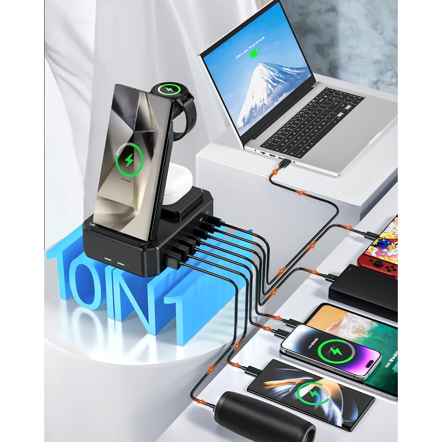 Cargador Inalámbrico 10 en 1 Zutspzss para Samsung 300W