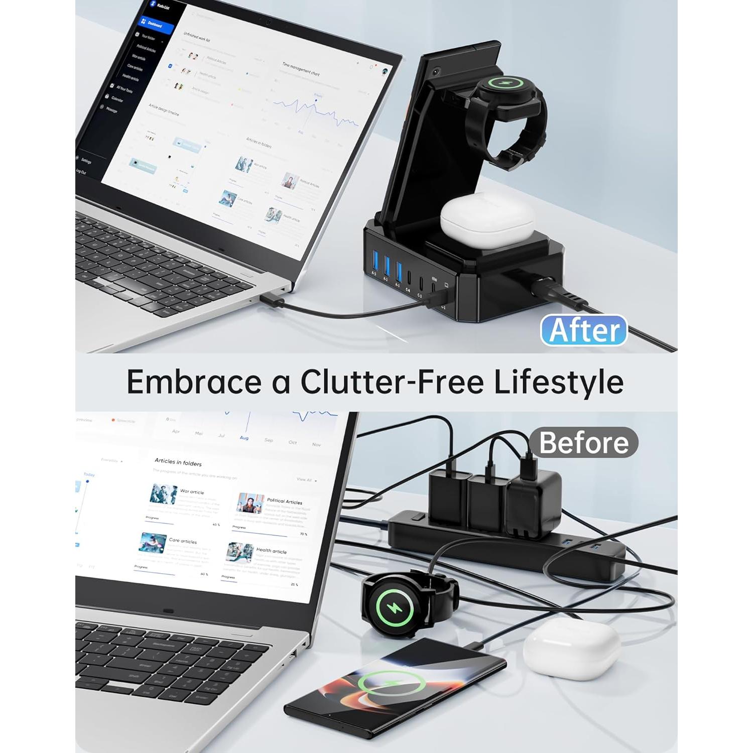 Cargador Inalámbrico 10 en 1 Zutspzss para Samsung 300W