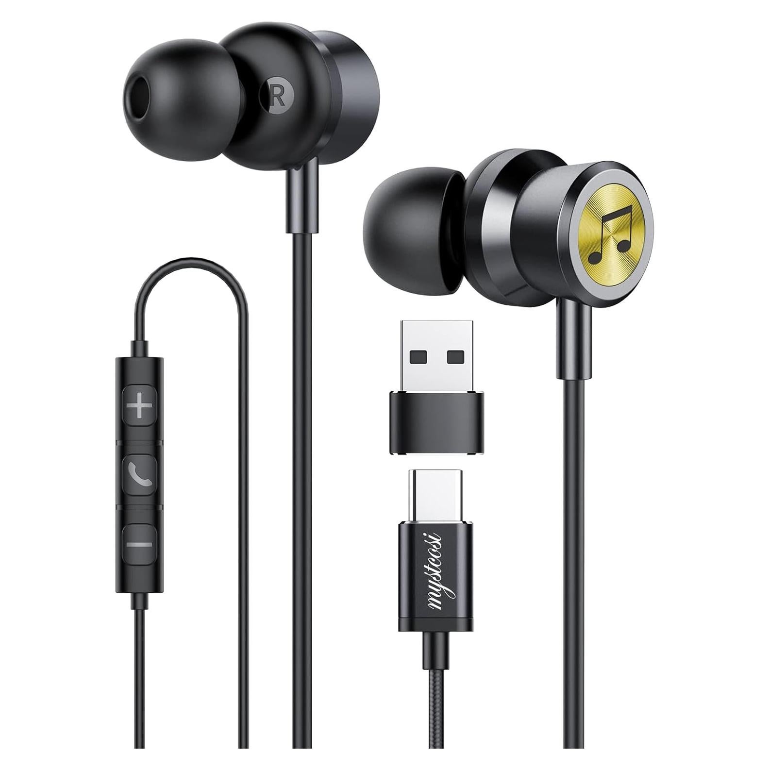 Auriculares USB C RAYHONTECH TC-B7Pro con micrófono y control