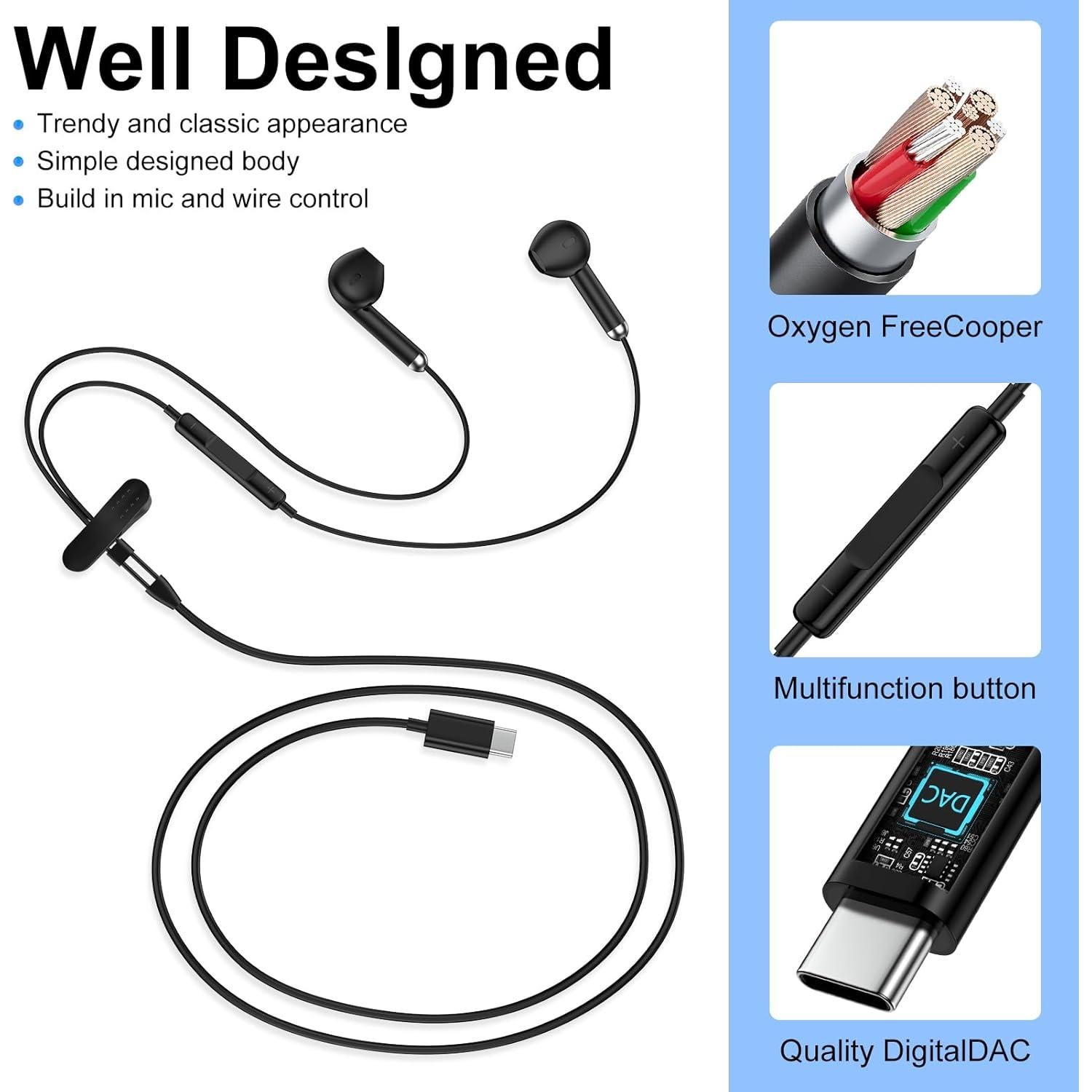 Auriculares con Cable USB C NINIBER SC06-2PC - Cancelación Ruido