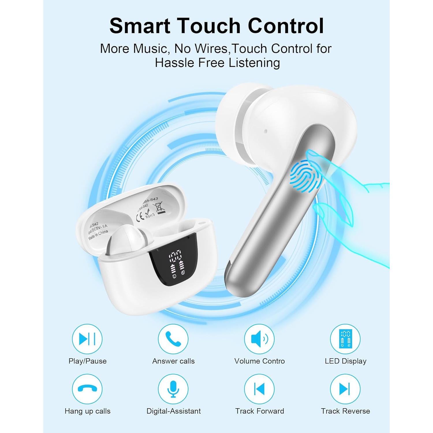 Auriculares Inalámbricos AILKIN Bluetooth 5.3 con Micrófono