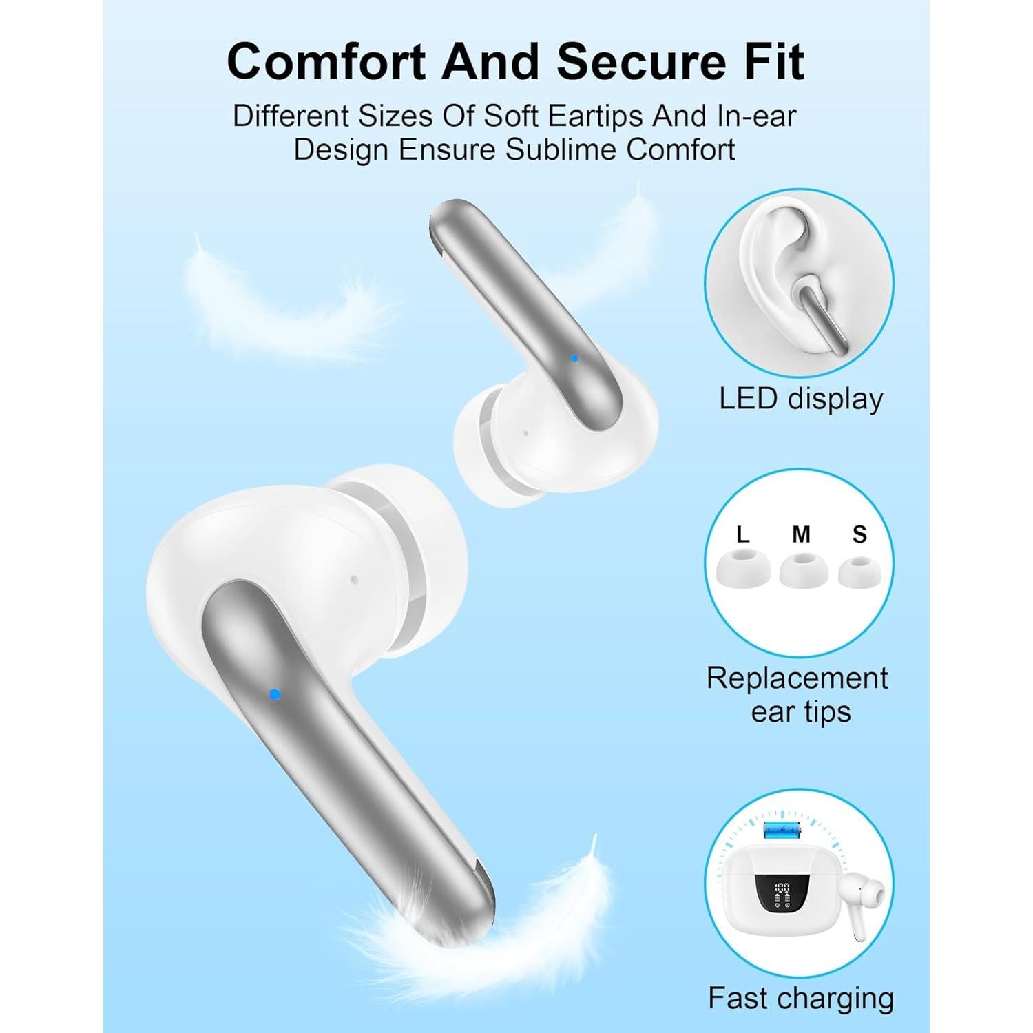 Auriculares Inalámbricos AILKIN Bluetooth 5.3 con Micrófono