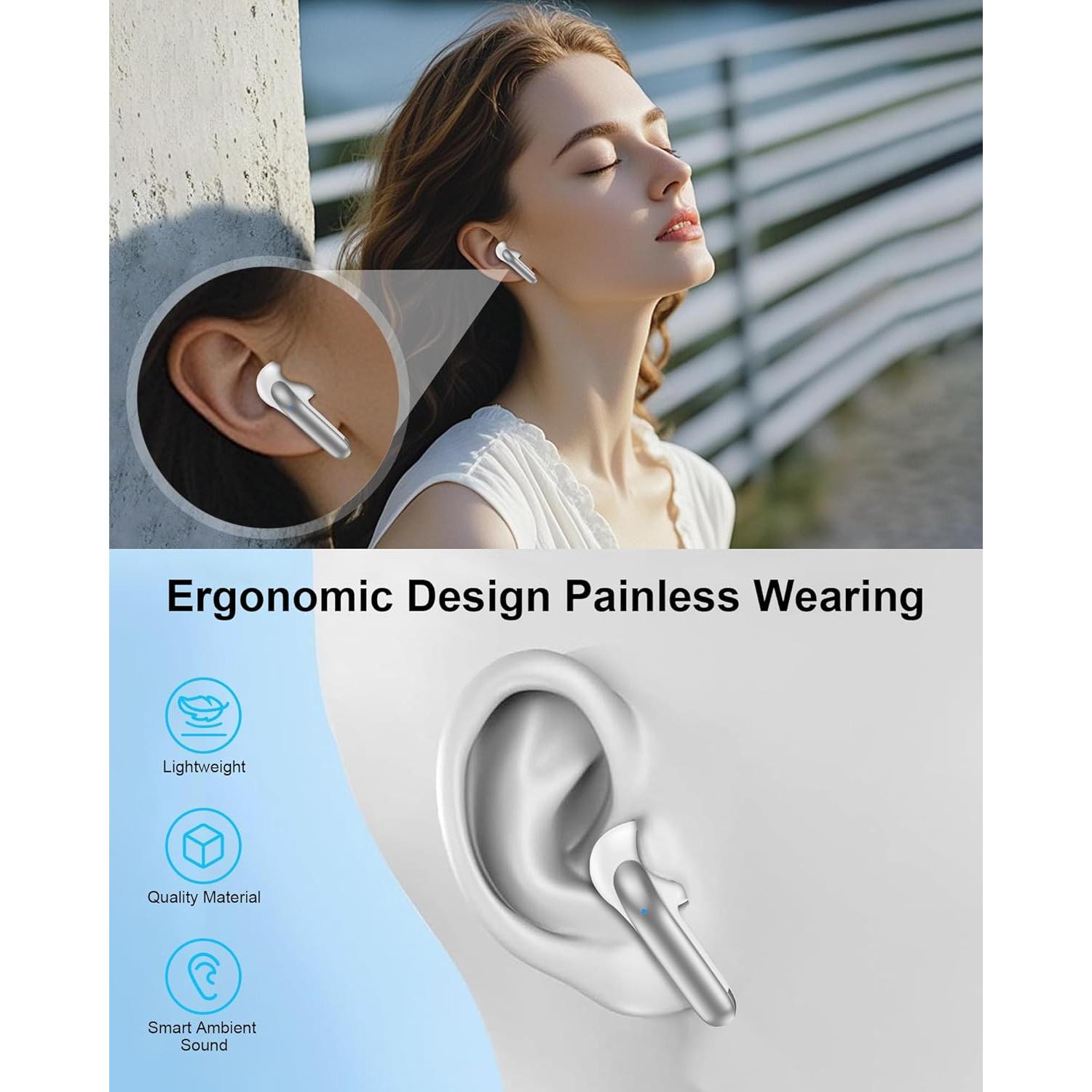 Auriculares Inalámbricos AILKIN Bluetooth 5.3 con Micrófono