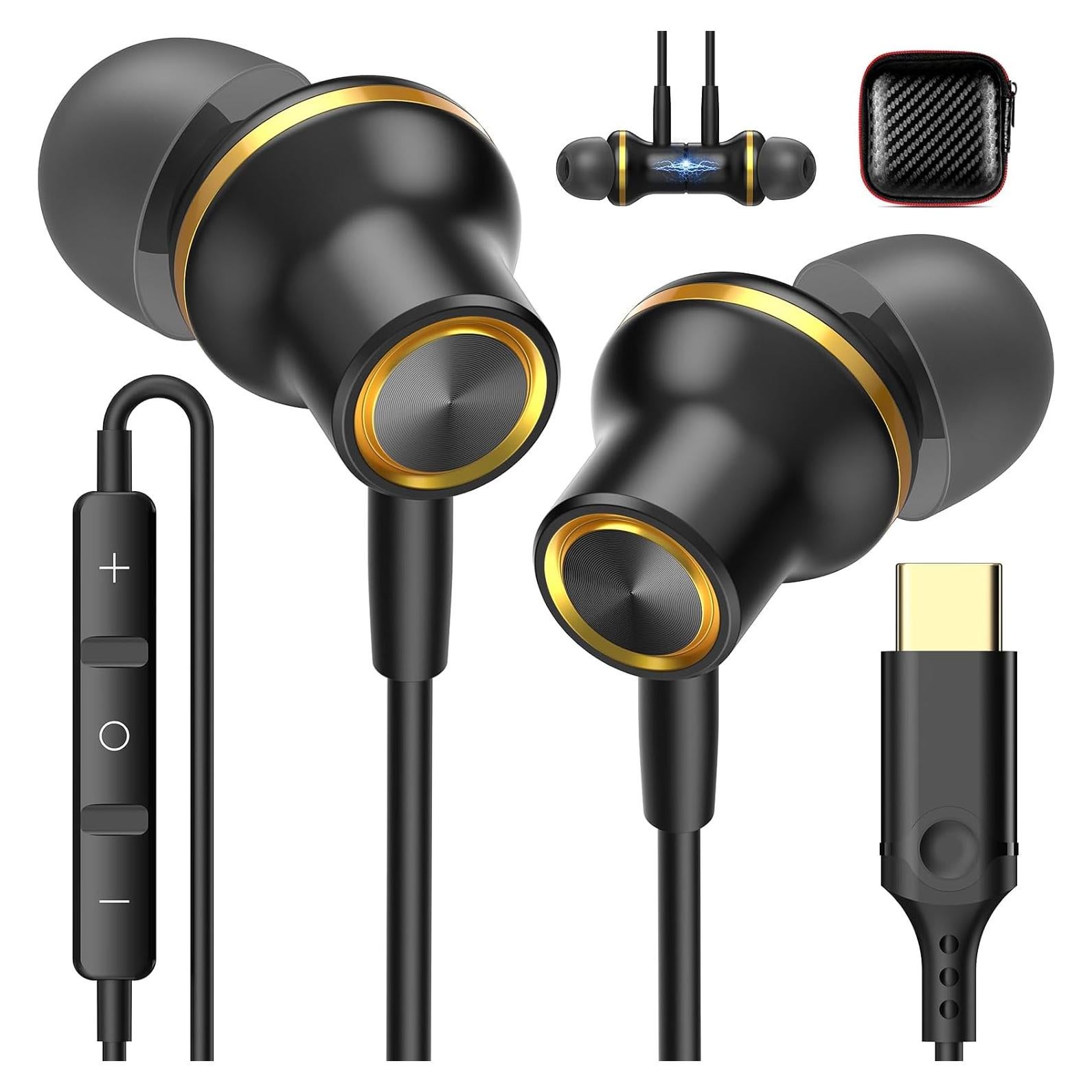 Auriculares USB C ACANDYA HiFi Estéreo con Micrófono y Control