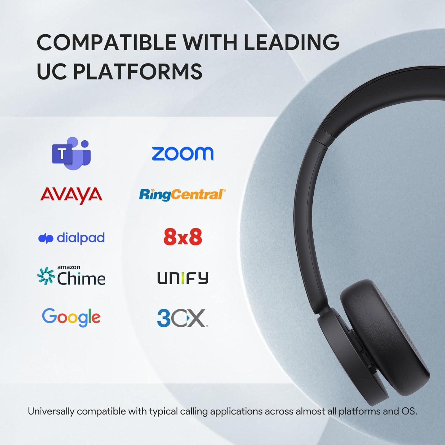 Auriculares Bluetooth Yealink BH70 con Soporte USB-C, 35h Batería