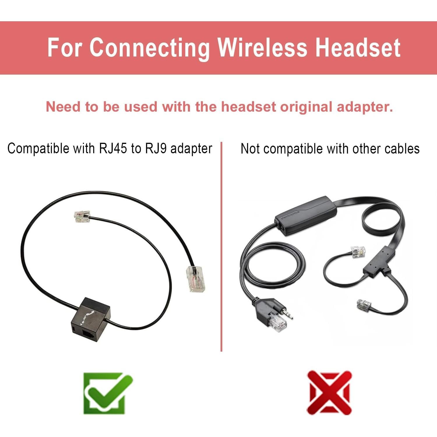 Adaptador USB a RJ9 Weatwo para Auriculares Plantronics Jabra