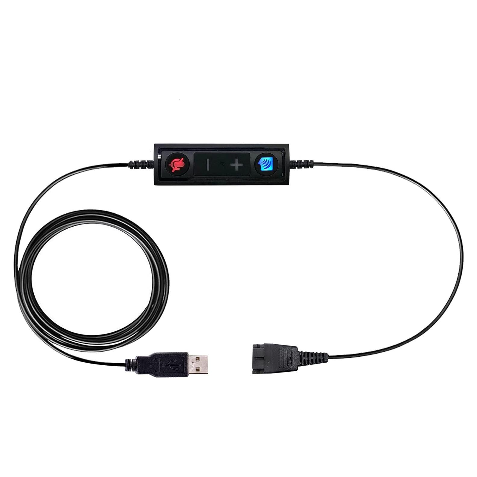 Adaptador USB TruVoice para Auriculares Jabra QD con Control de Volumen