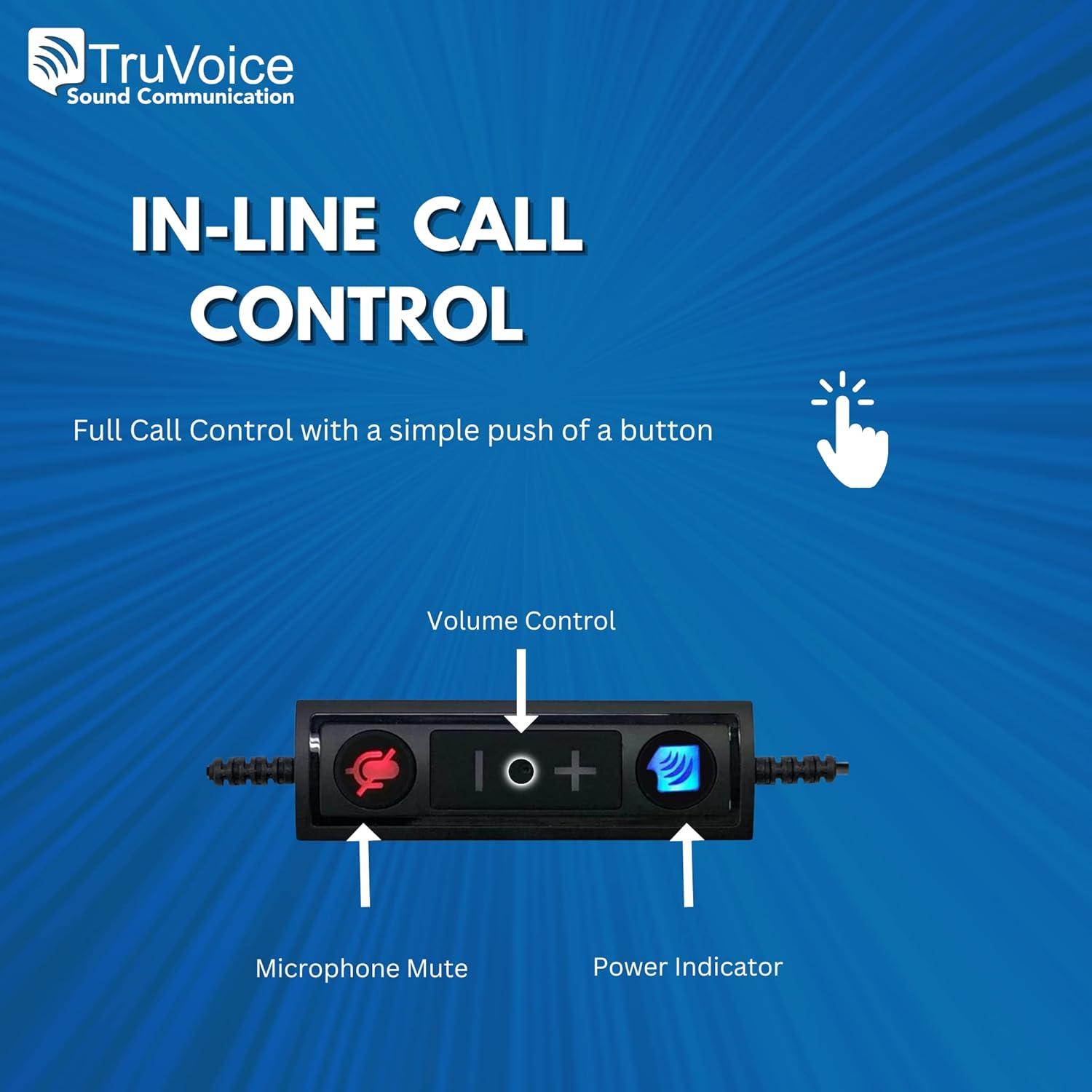Adaptador USB TruVoice para Auriculares Jabra QD con Control de Volumen