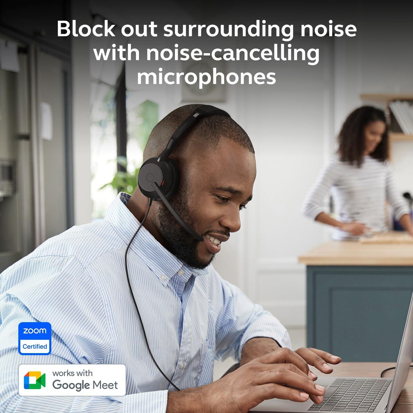 Auricular Jabra Evolve2 50 con Cable y Cancelación de Ruido