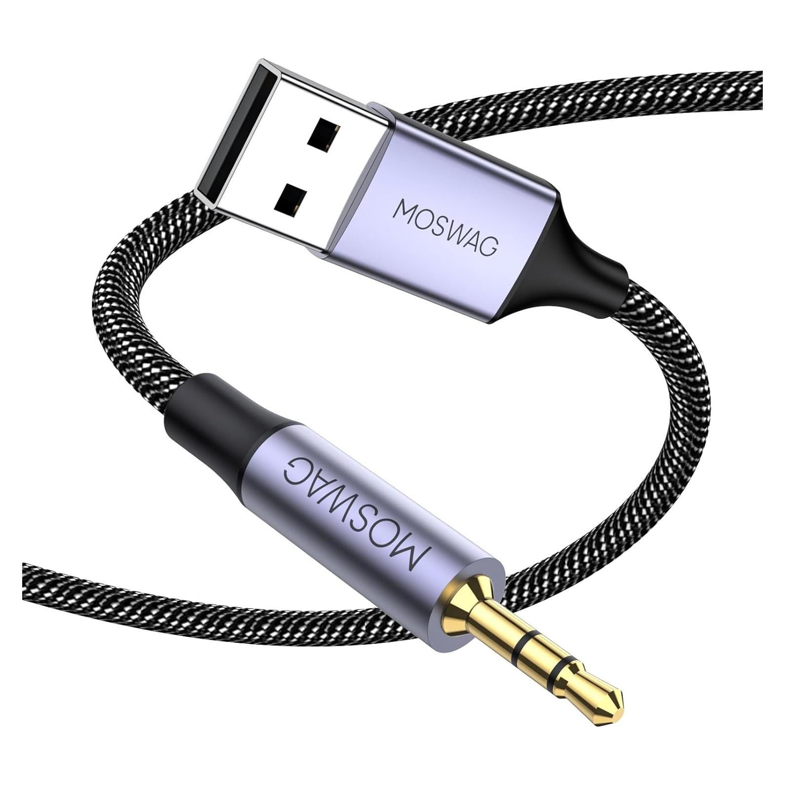 Cable USB a 2.5mm MOSWAG 1.83m Hi-Fi para Auriculares