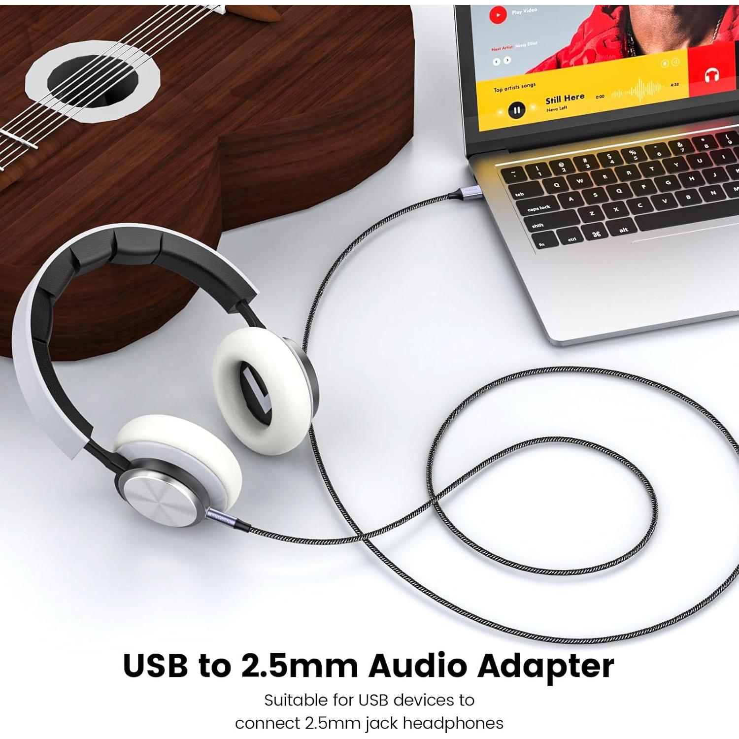 Cable USB a 2.5mm MOSWAG 1.83m Hi-Fi para Auriculares