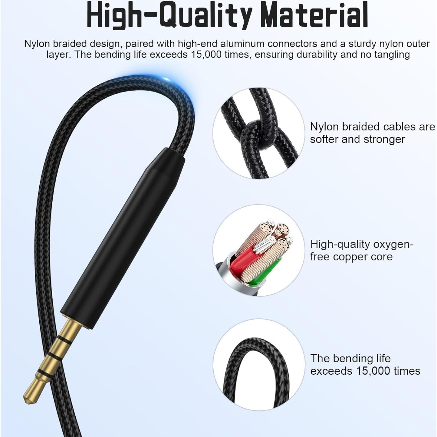 Cable de audio USB C a 2.5mm Toeasor para auriculares Bose