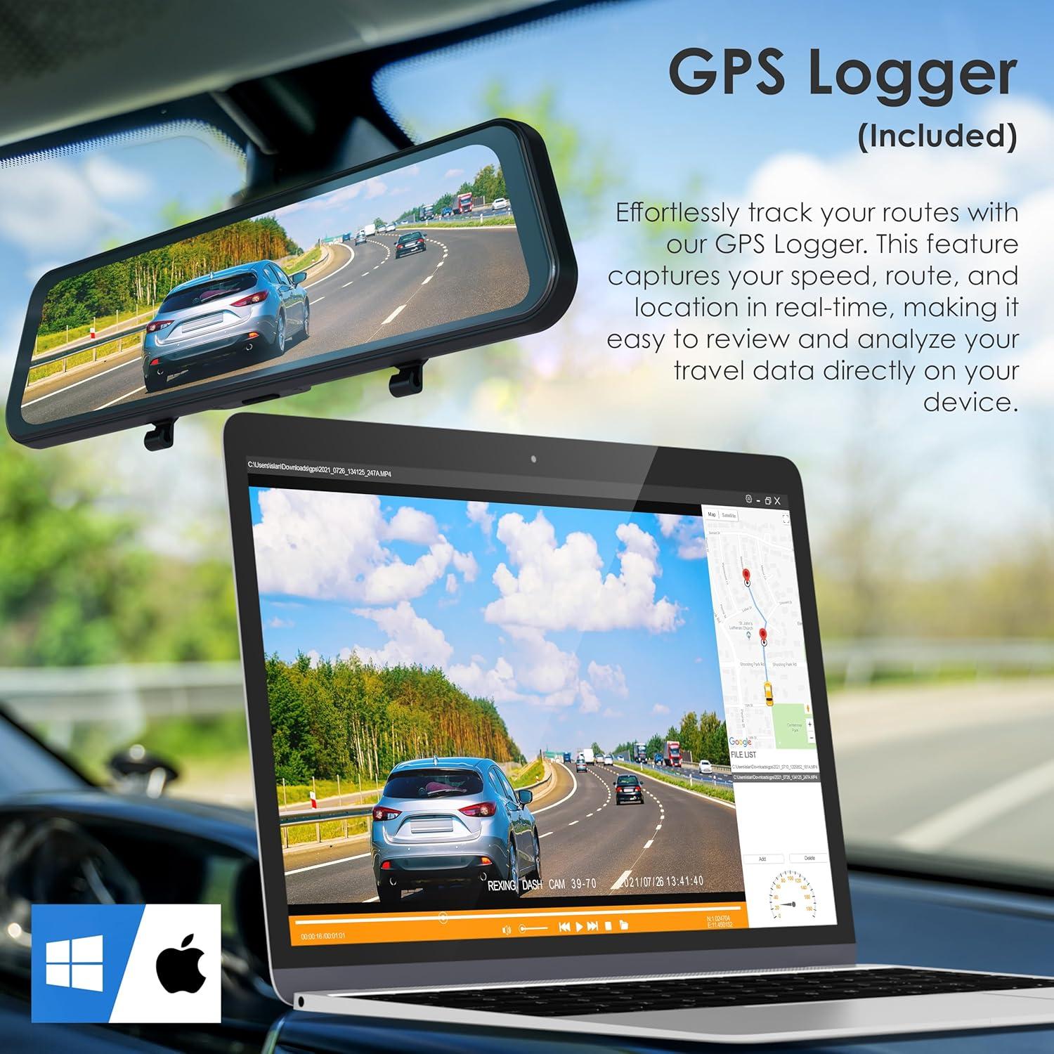 Cámara de tablero Uzivo U24 Mirror 4 canales 12" 1080p