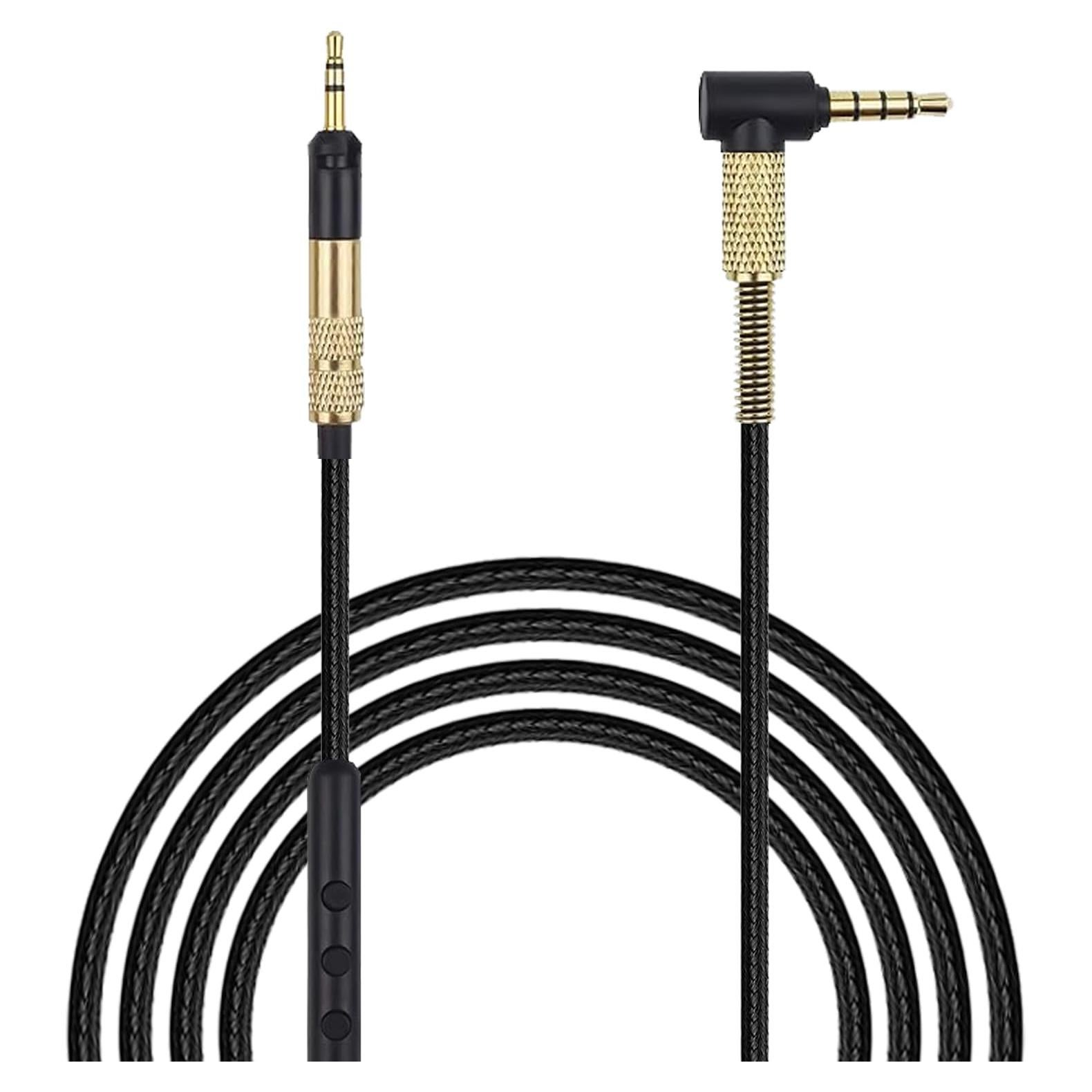 Cable de Audio 1.5m FAAEAL para Auriculares Sennheiser y Audio-Technica con Micrófono