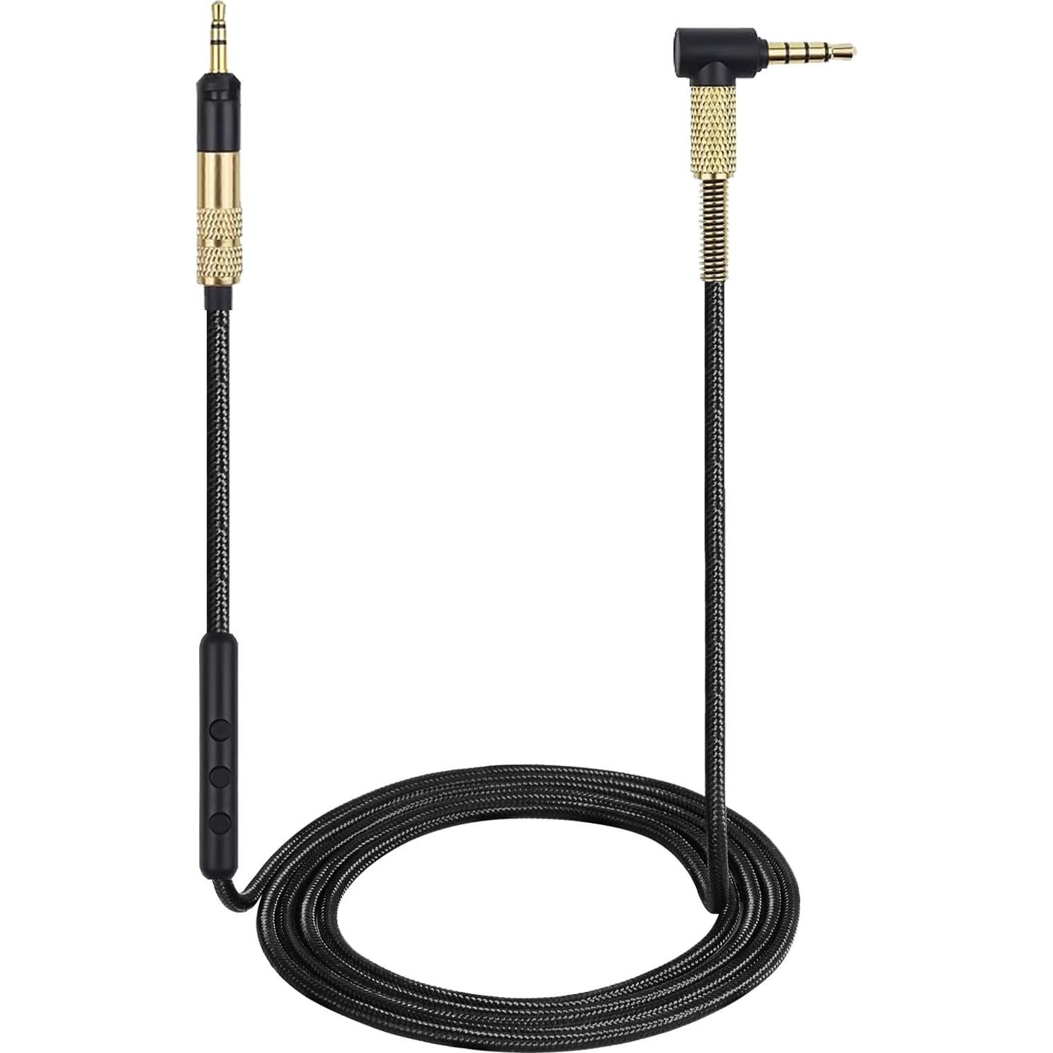 Cable de Audio 1.5m FAAEAL para Auriculares Sennheiser y Audio-Technica con Micrófono