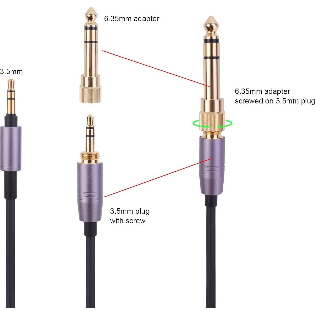 Cable de audio en espiral Hizsoaor 4.27m para Audio Technica