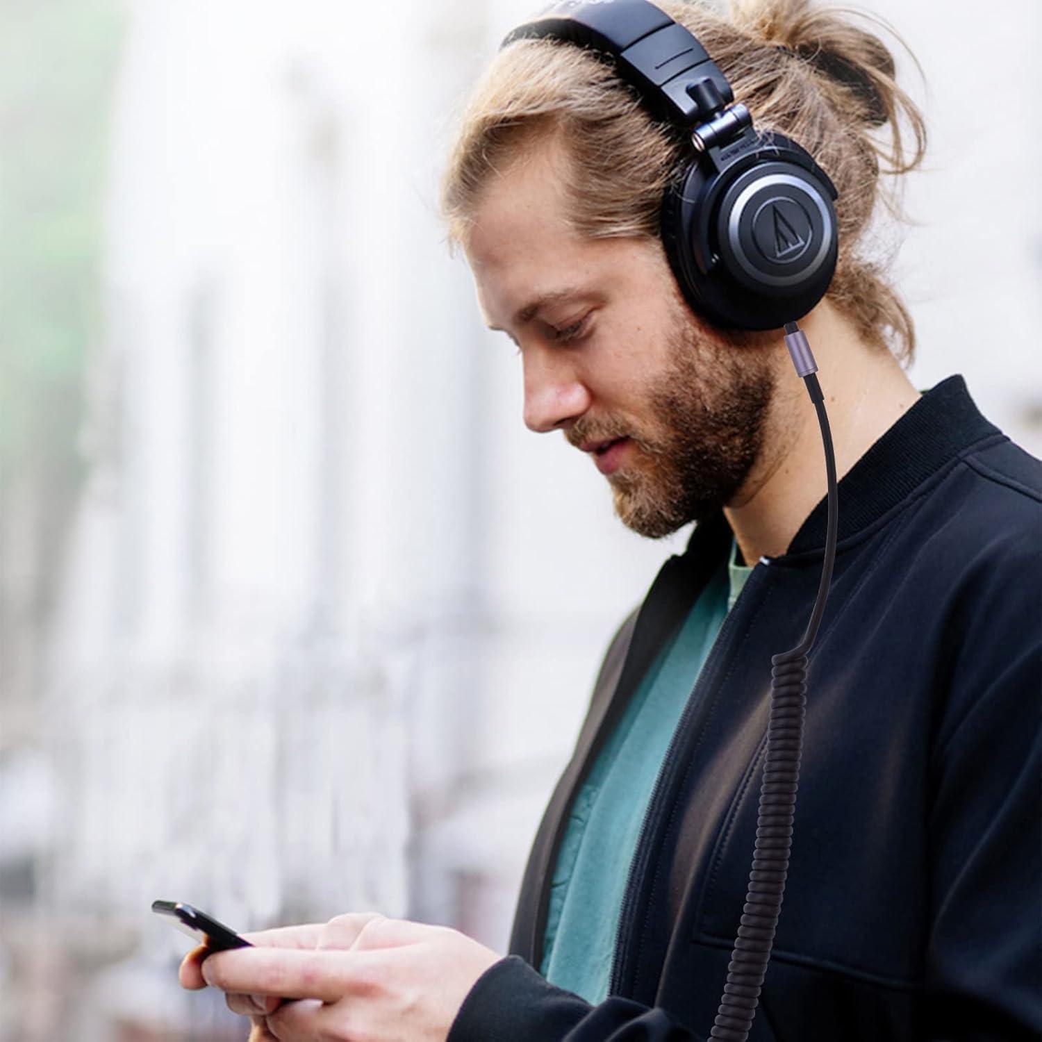 Cable de audio en espiral Hizsoaor 4.27m para Audio Technica