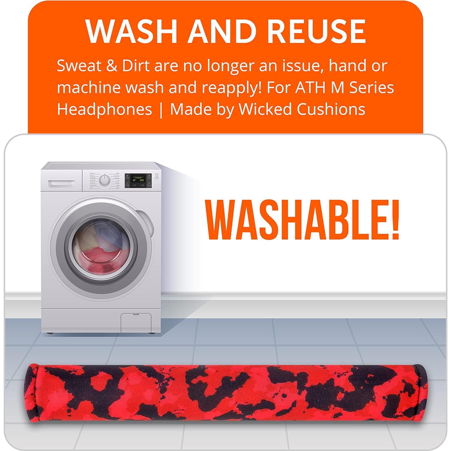 Cubierta Protectora WC BandZ para Auriculares Audio Technica ATH M Series - Camo Rojo