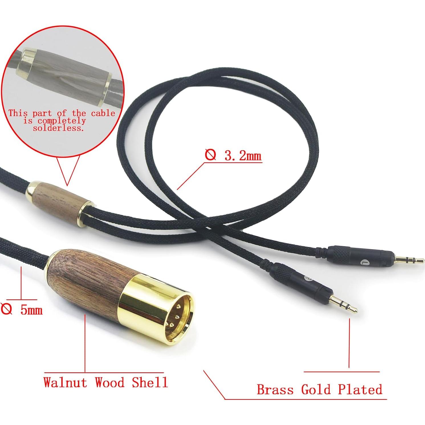 Cable de Audio Reemplazo NewFantasia 2m 4-pin XLR para ATH-R70x