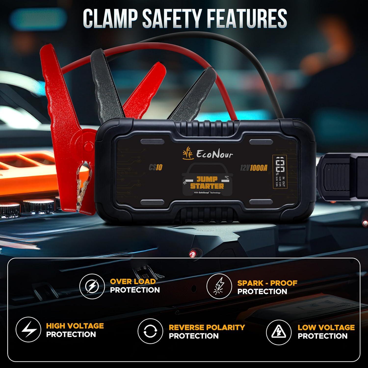 Arrancador de Batería EcoNour CS10 | 1600A Pico | Portátil