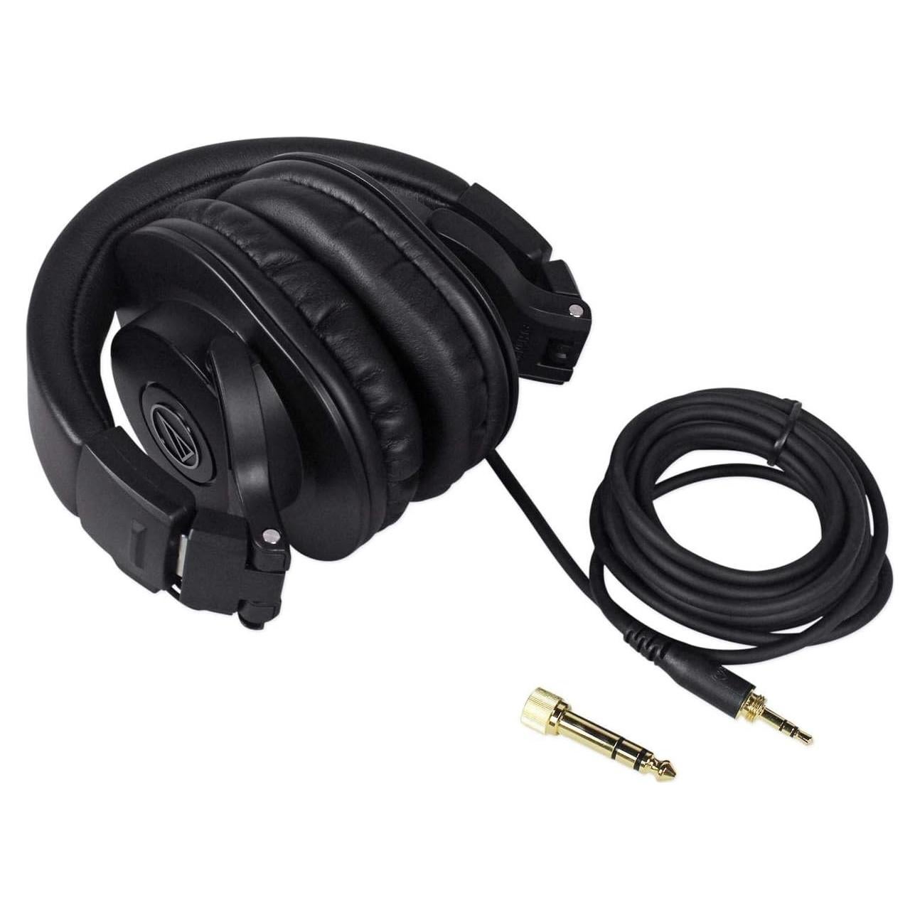 Auriculares de Estudio Audio-Technica ATH-M30X + Micrófono Rockville RMM-XLR
