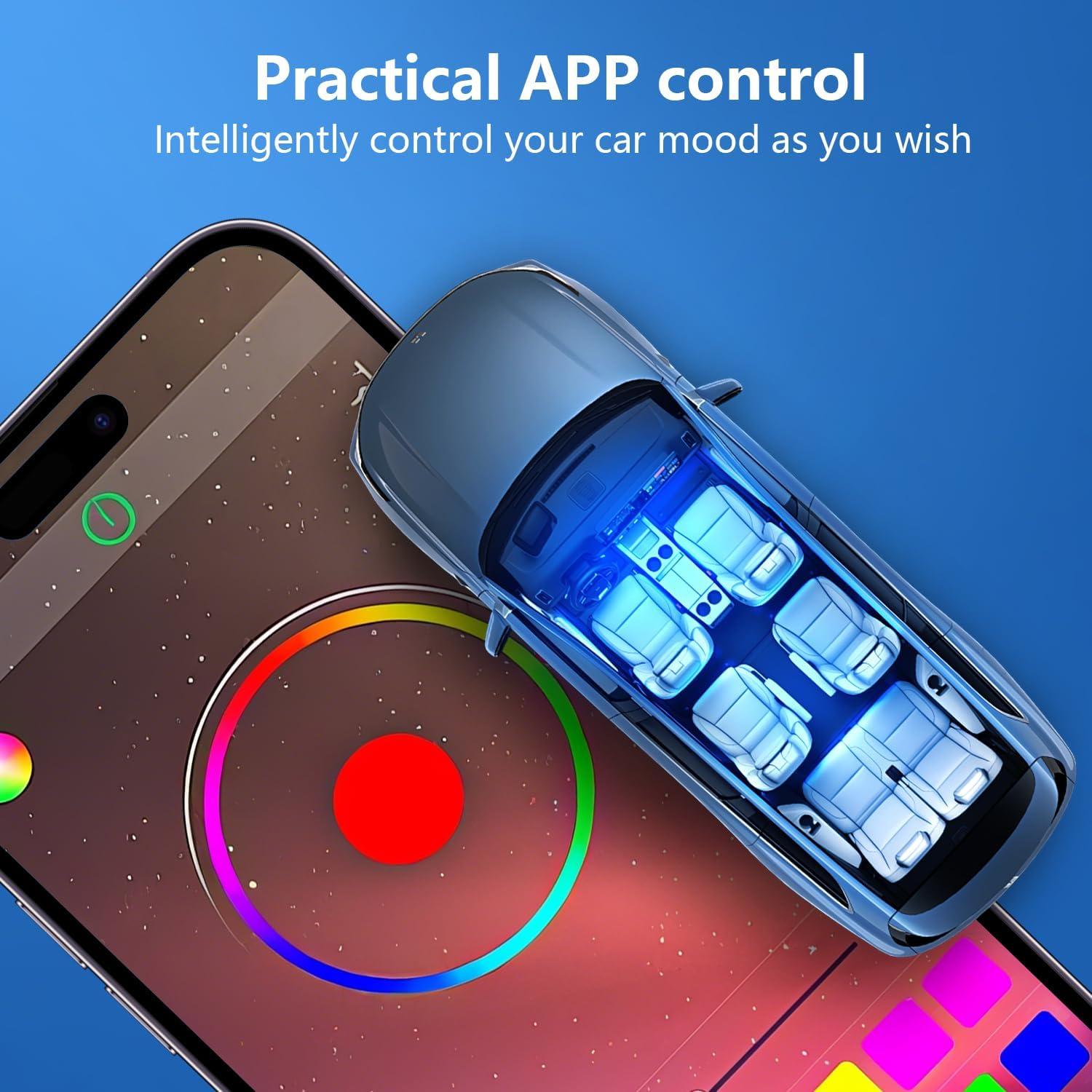 Luces LED RGB FCPVHOY para Interior de Coche con APP 5V