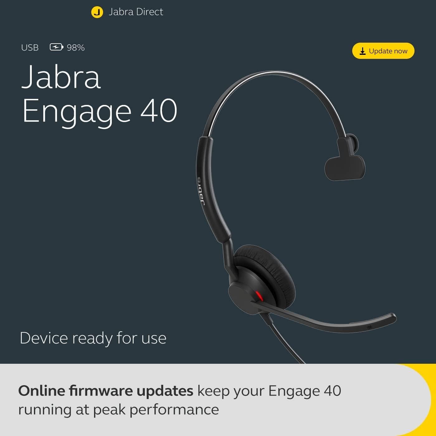Auricular Mono Jabra Engage 40 UC con Cable USB-A y Cancelación de Ruido