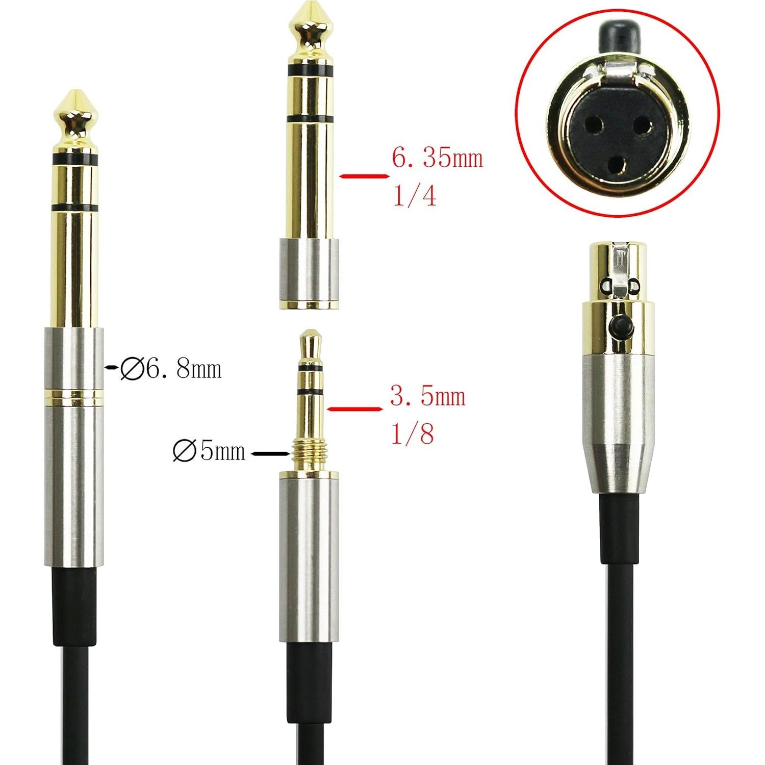 Cable de audio de reemplazo NewFantasia 2m para Beyerdynamic y AKG