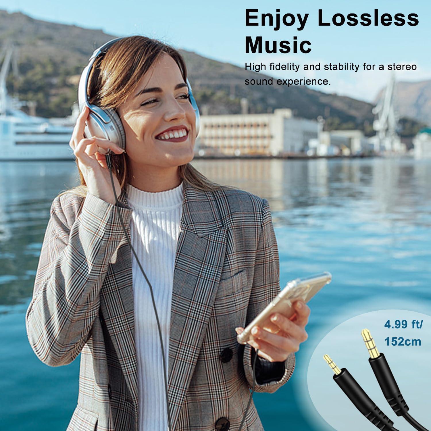 Cable de auriculares 2.5mm a 3.5mm Weatwo para Bose y JBL