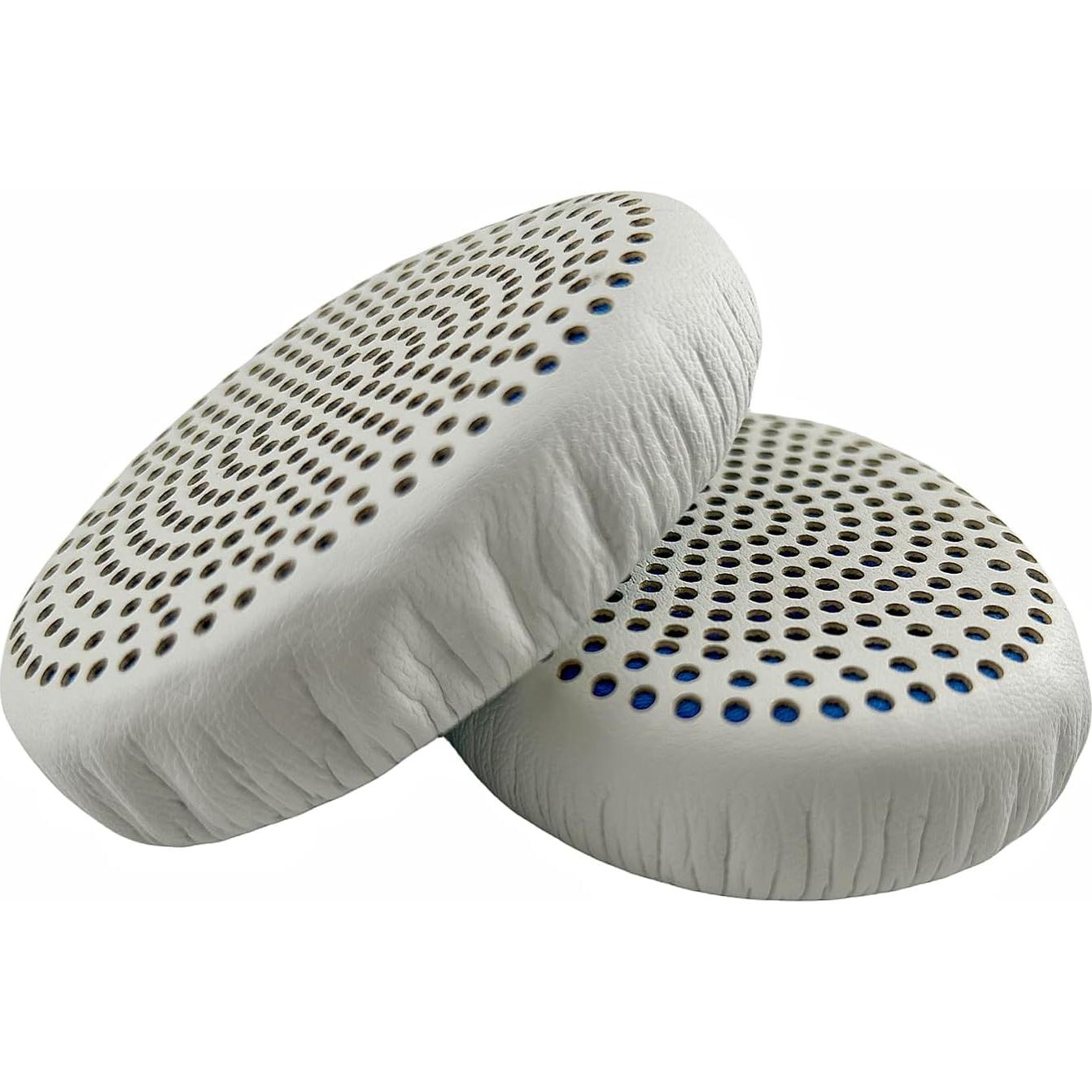 Almohadillas de Reemplazo para Auriculares Skullcandy Riff Riff2 - Espuma de Memoria y Cuero Blanco