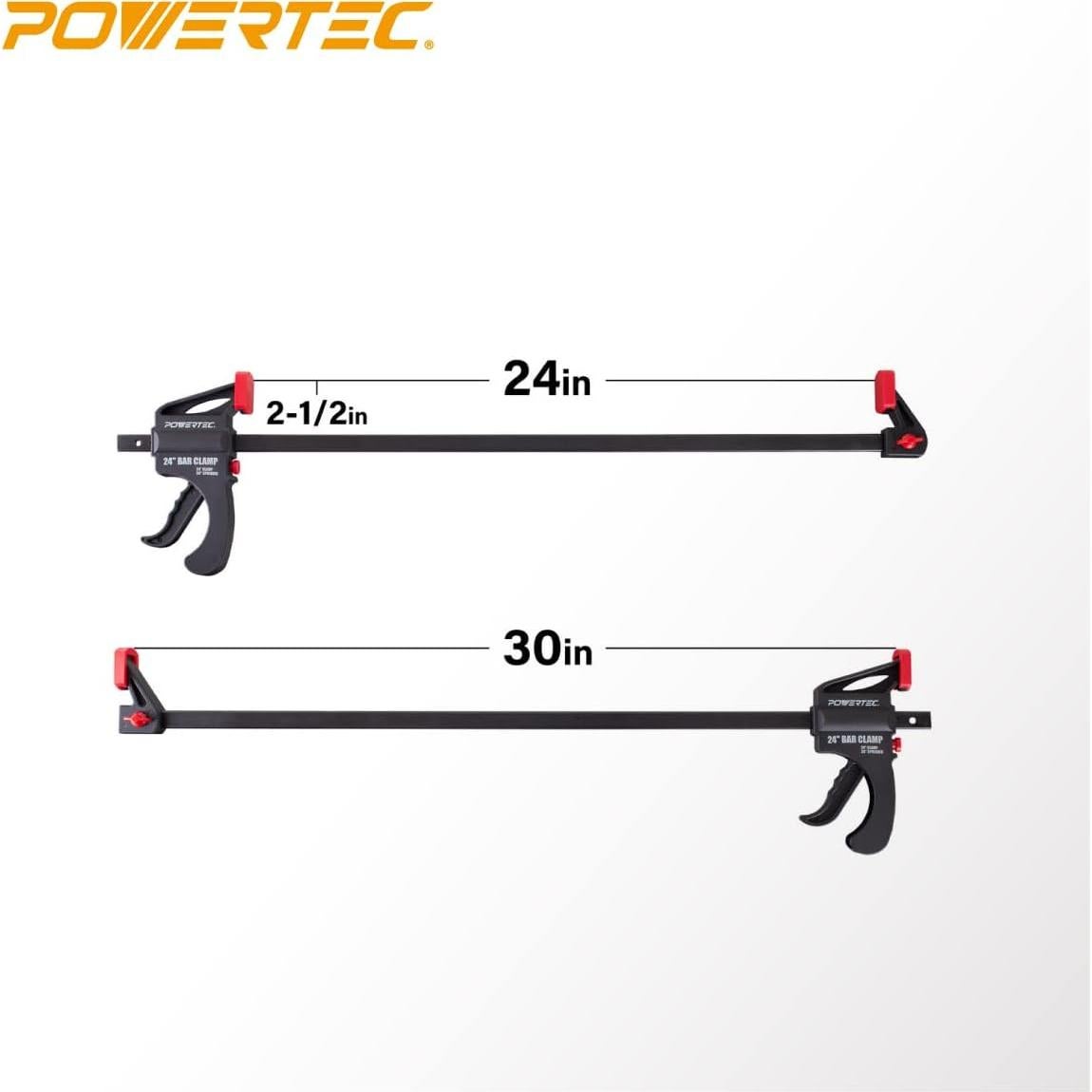 Abrazaderas de Barra POWERTEC 30.48-91.44 cm - Paquete de 6