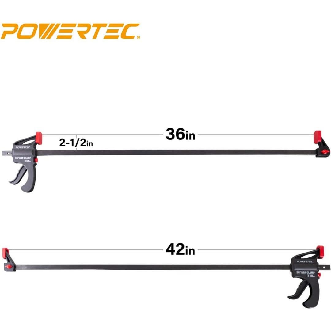 Abrazaderas de Barra POWERTEC 30.48-91.44 cm - Paquete de 6