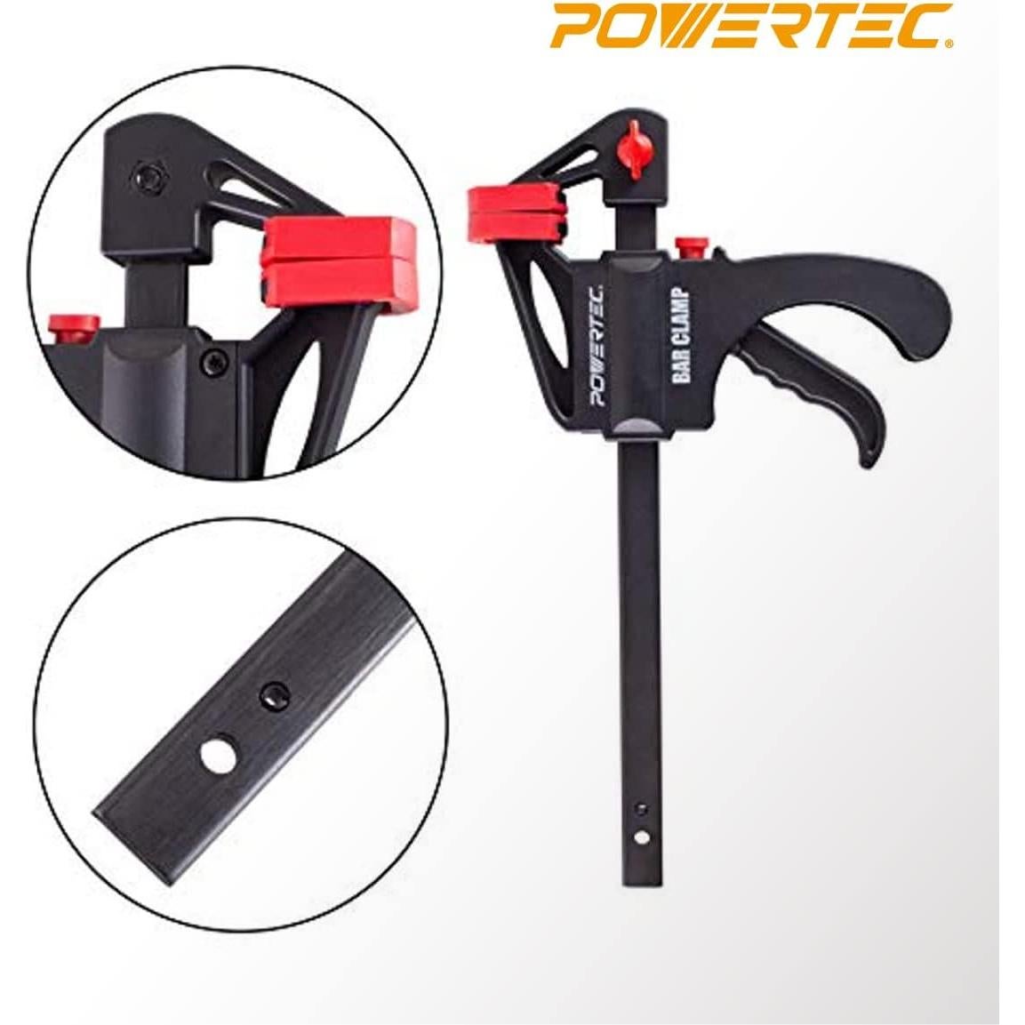 Abrazaderas de Barra POWERTEC 30.48-91.44 cm - Paquete de 6