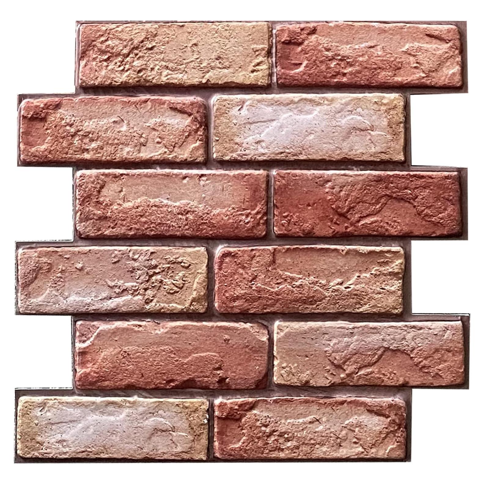 Paneles de Pared 3D Autoadhesivos Rojo PVC 30x30 cm 10PCS