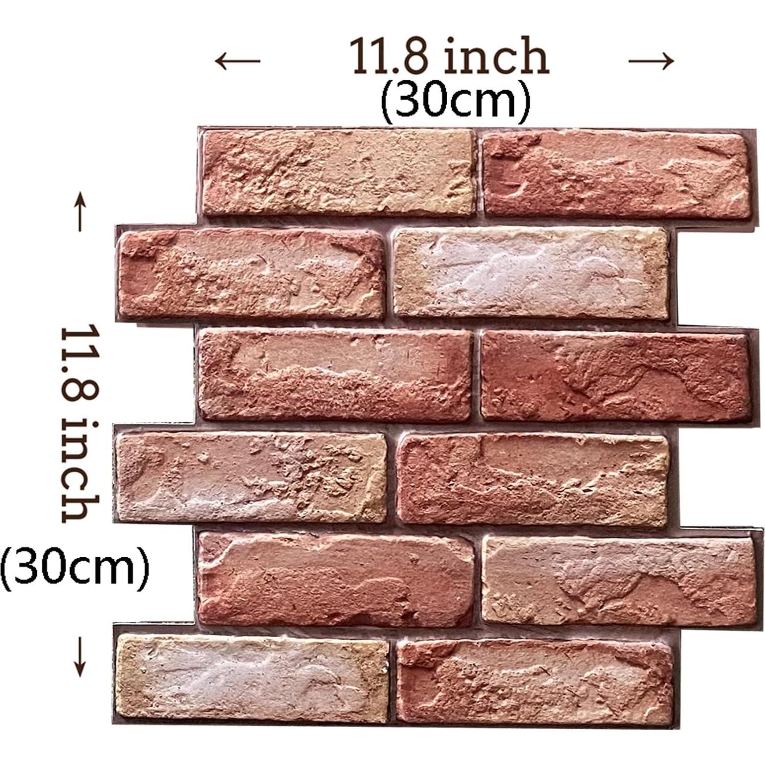 Paneles de Pared 3D Autoadhesivos Rojo PVC 30x30 cm 10PCS
