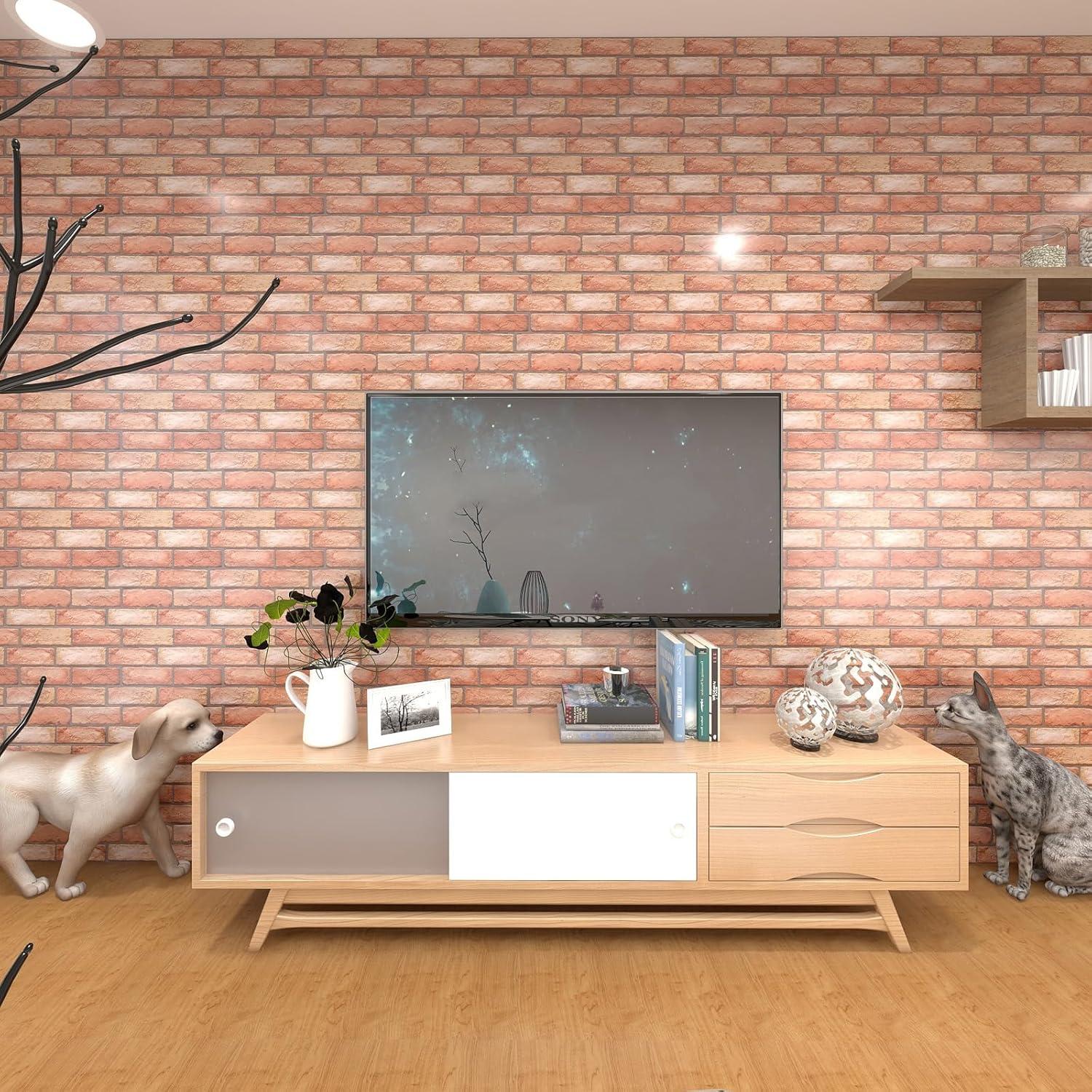 Paneles de Pared 3D Autoadhesivos Rojo PVC 30x30 cm 10PCS